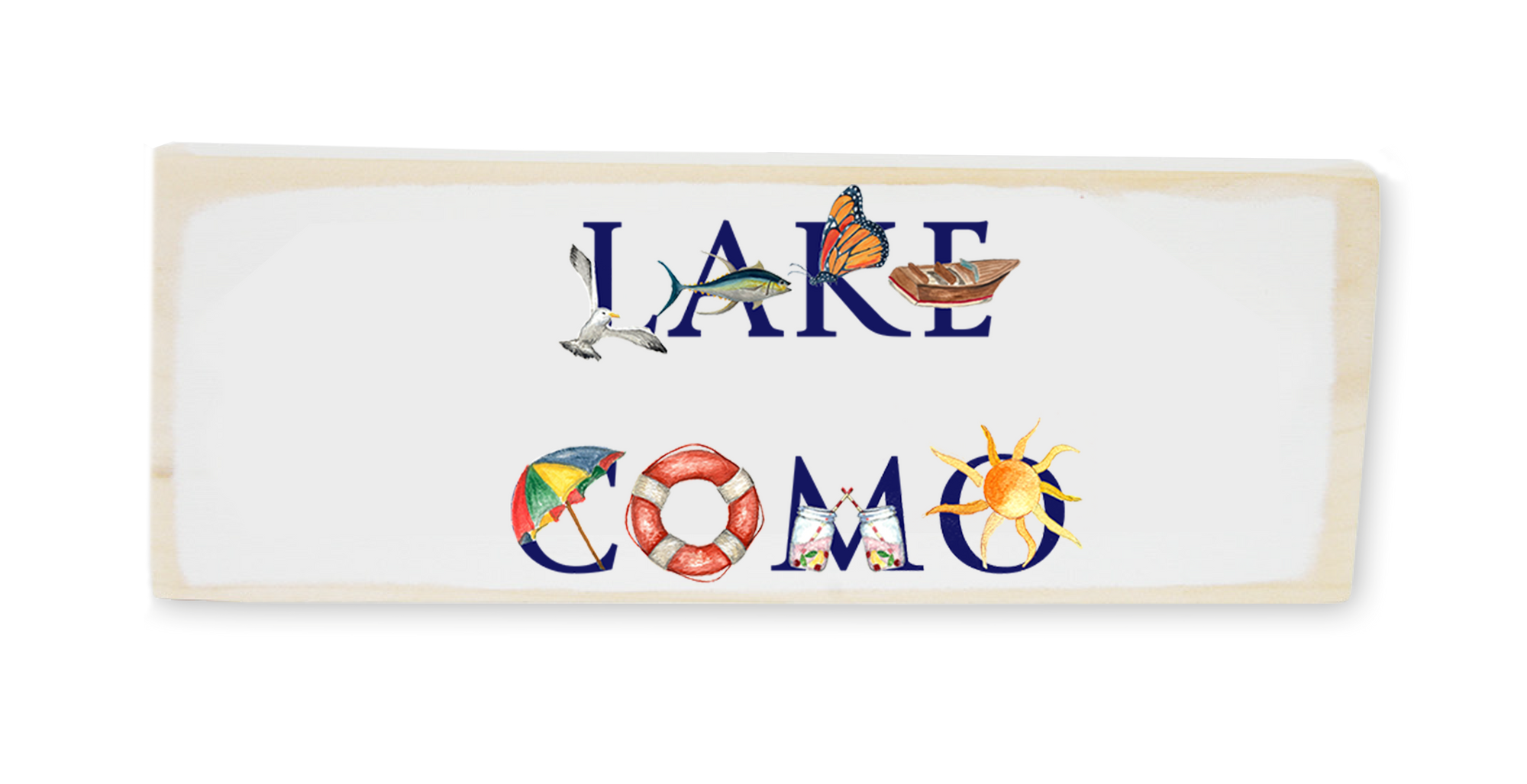 lake como wood block rectangle