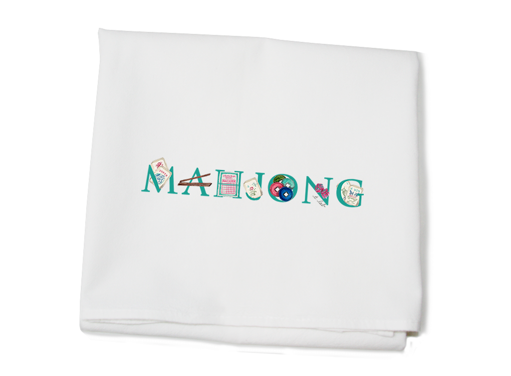 mahjong flour sack towel
