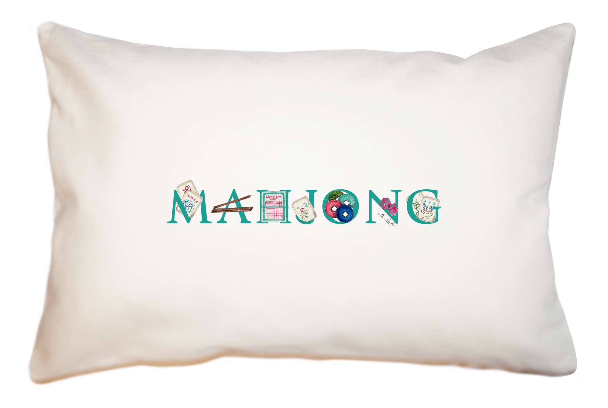 mahjong large rectangle pillow