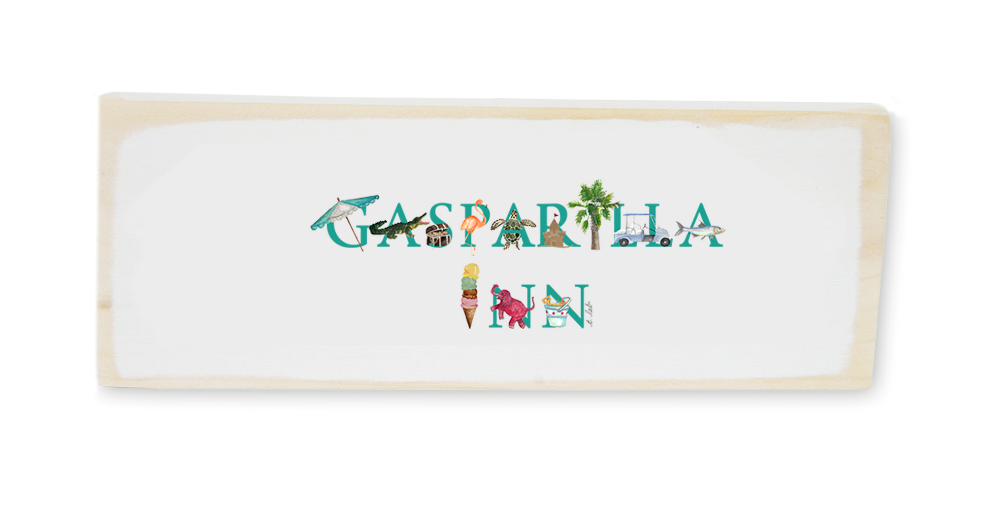 gasparilla inn wood block rectangle