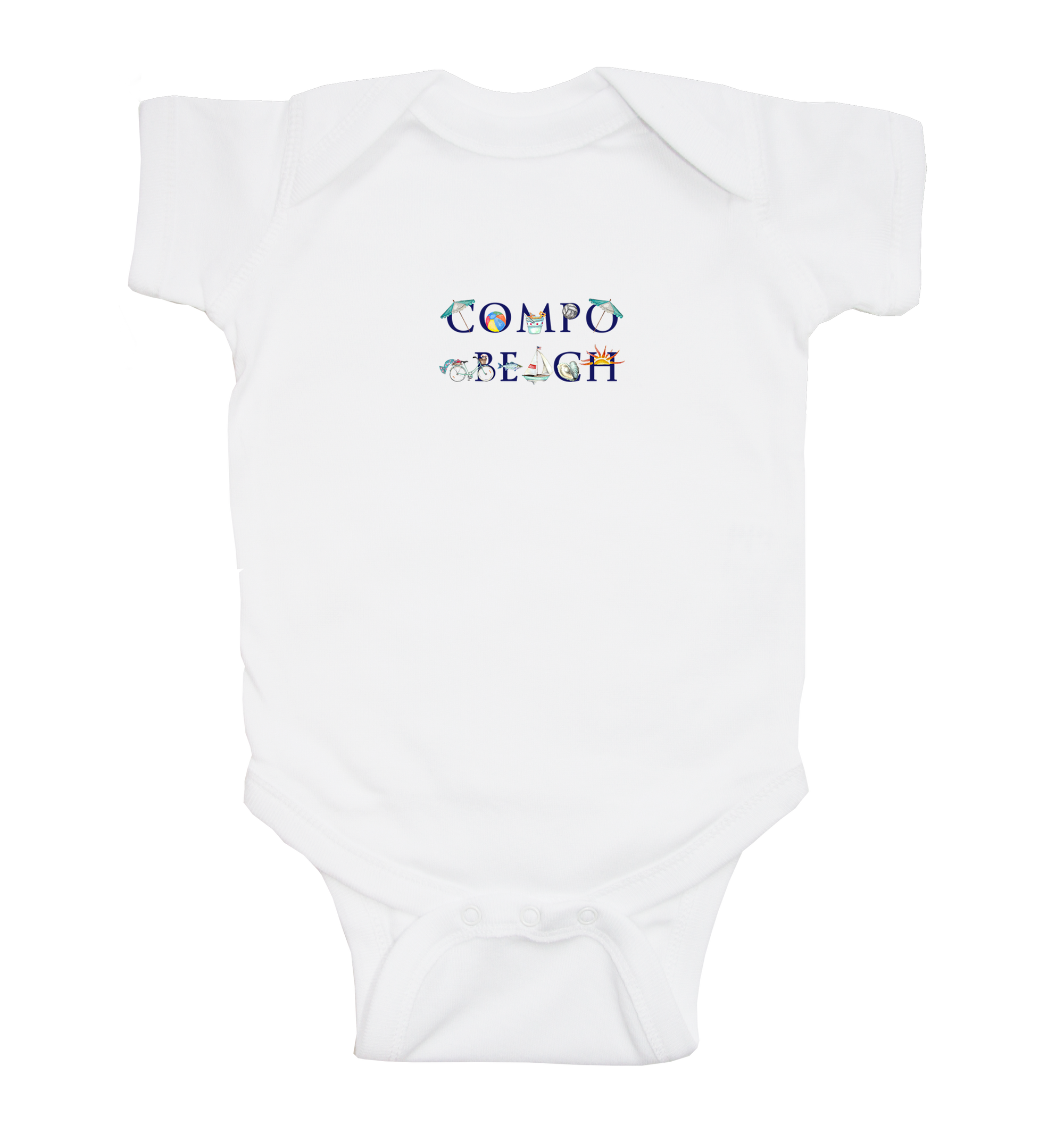 compo beach baby snap up short sleeve