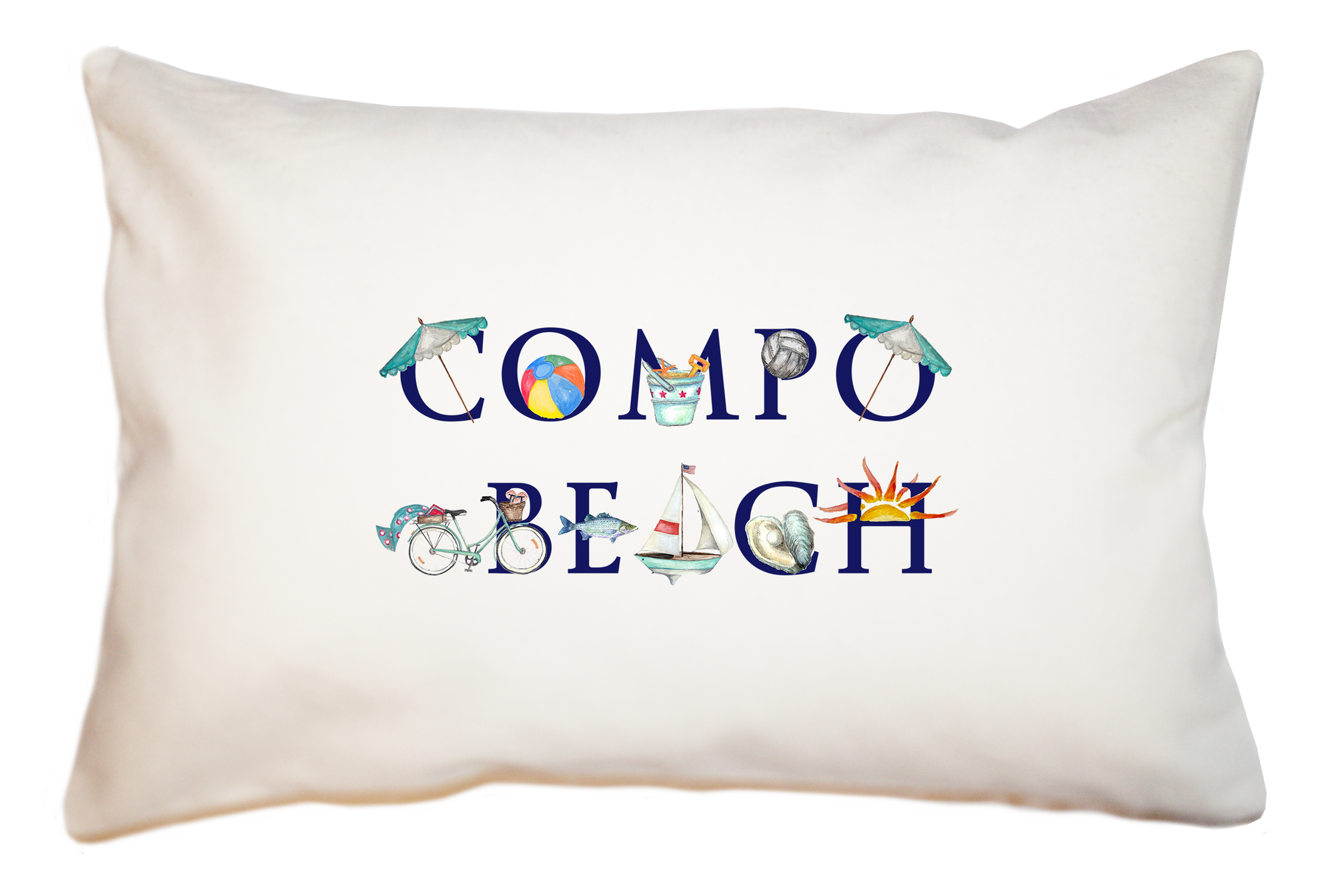 compo beach large rectangle pillow