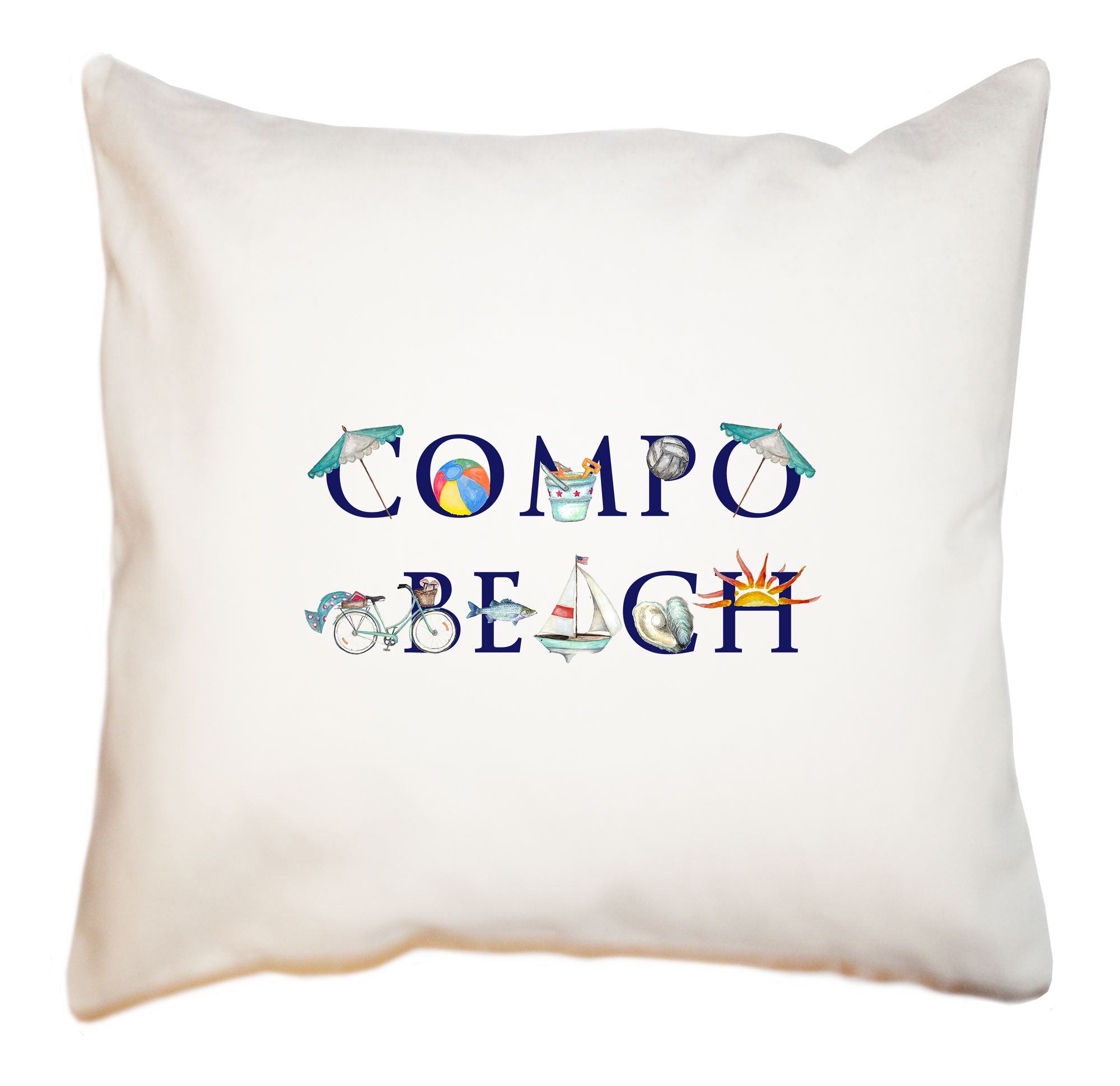 compo beach square pillow