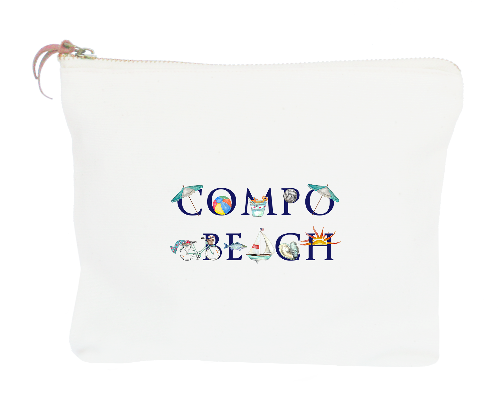 compo beach zipper pouch