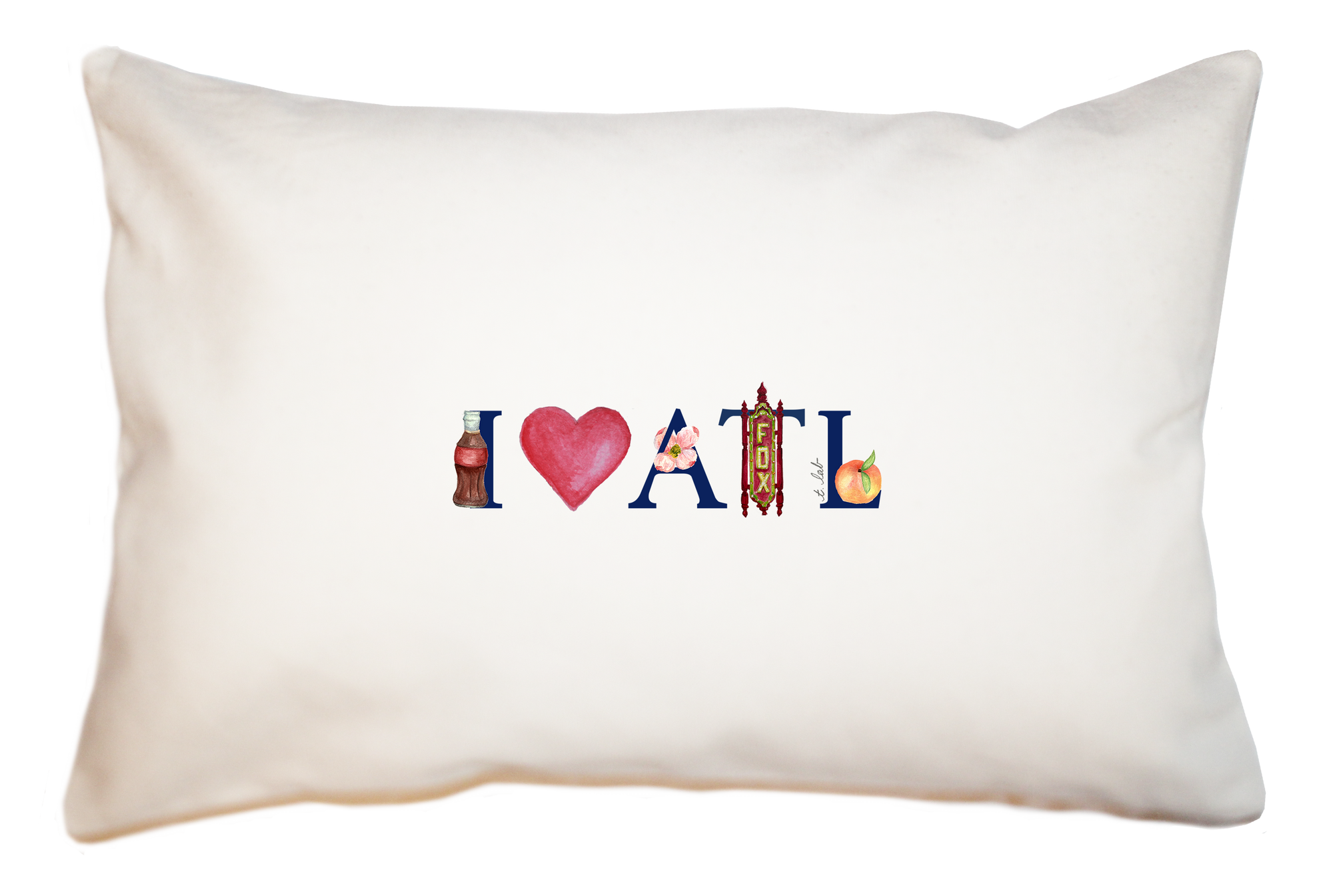 i love atl large rectangle pillow