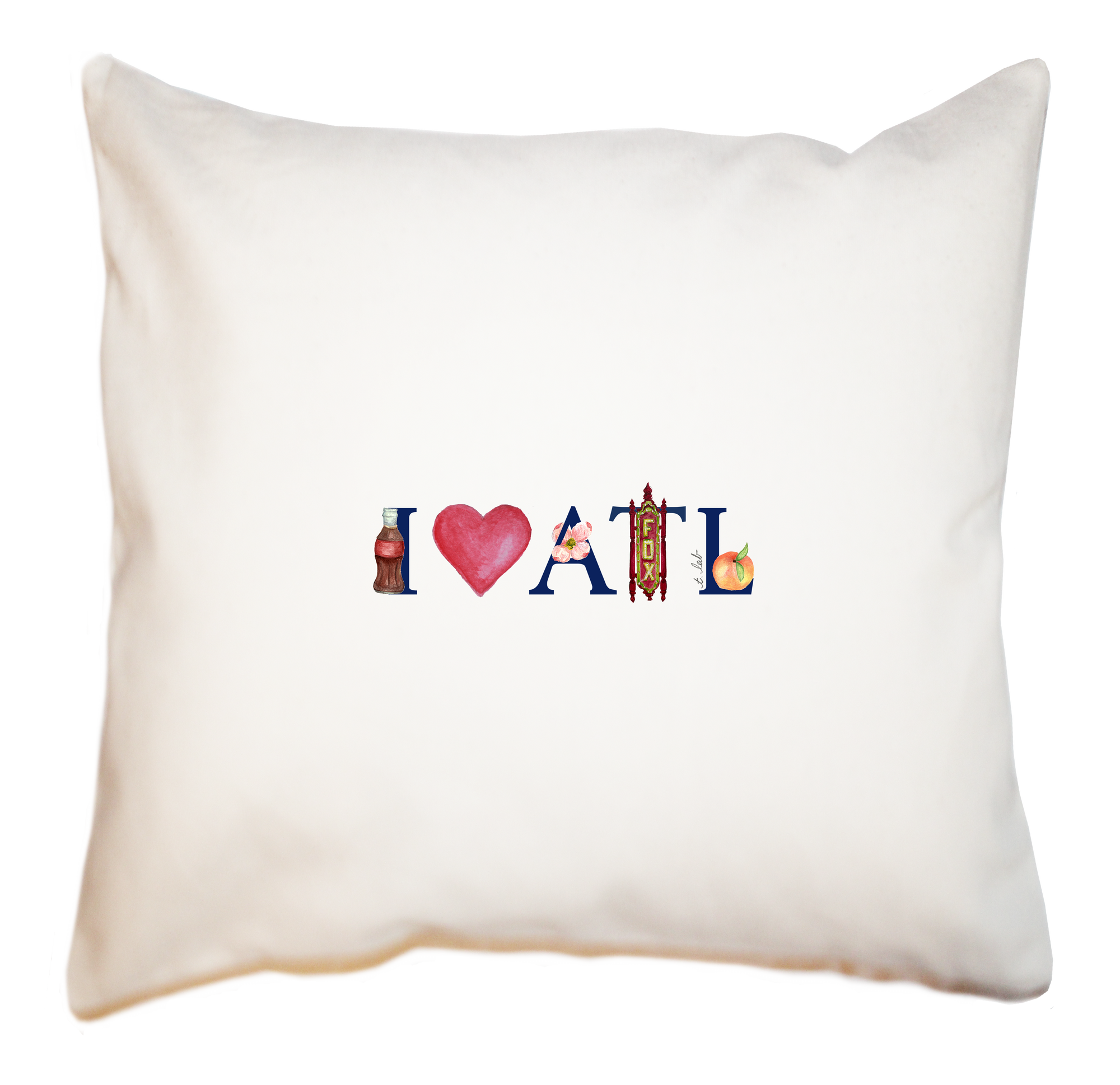 i love atl square pillow