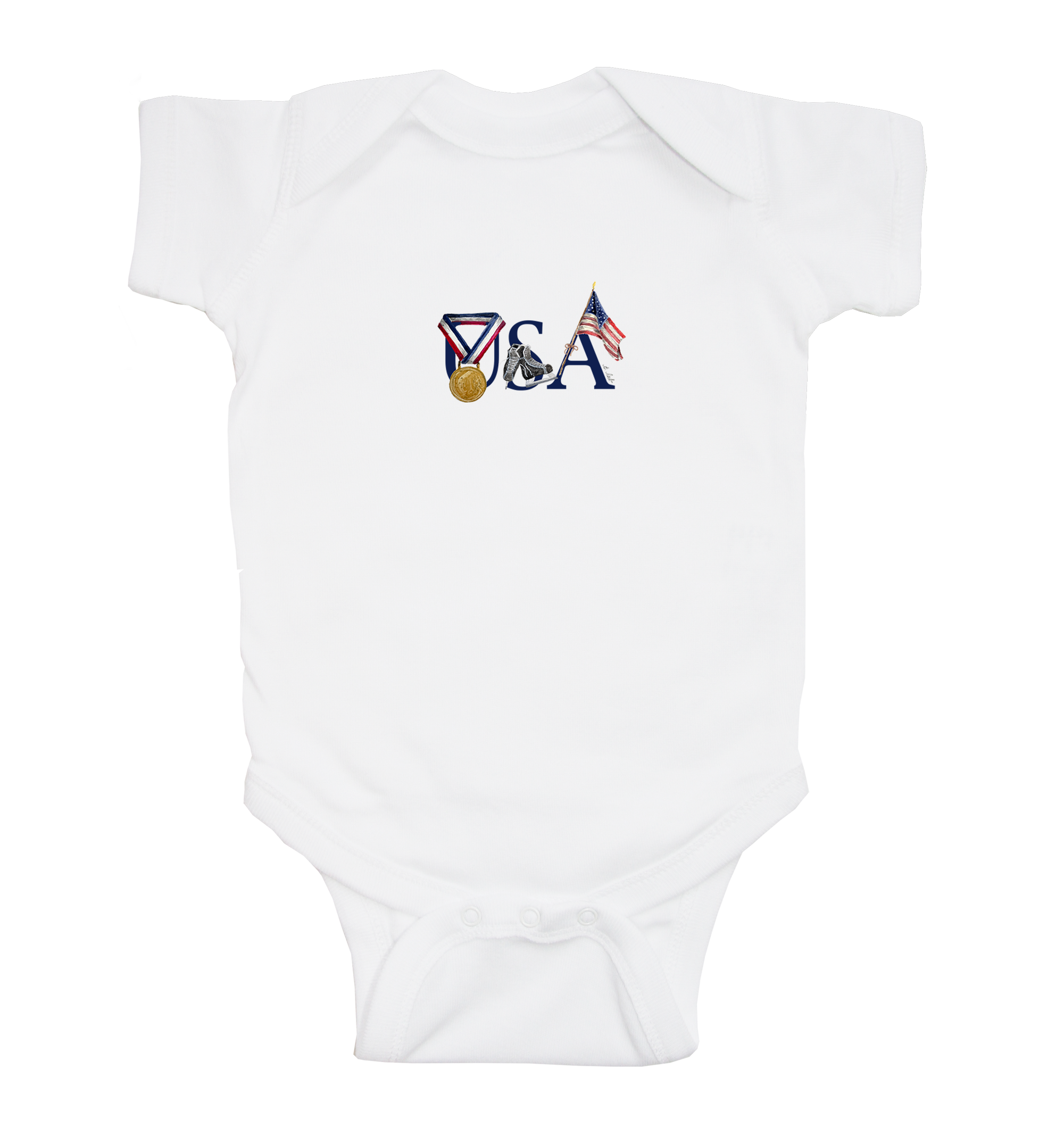 usa hockey gold baby snap up short sleeve