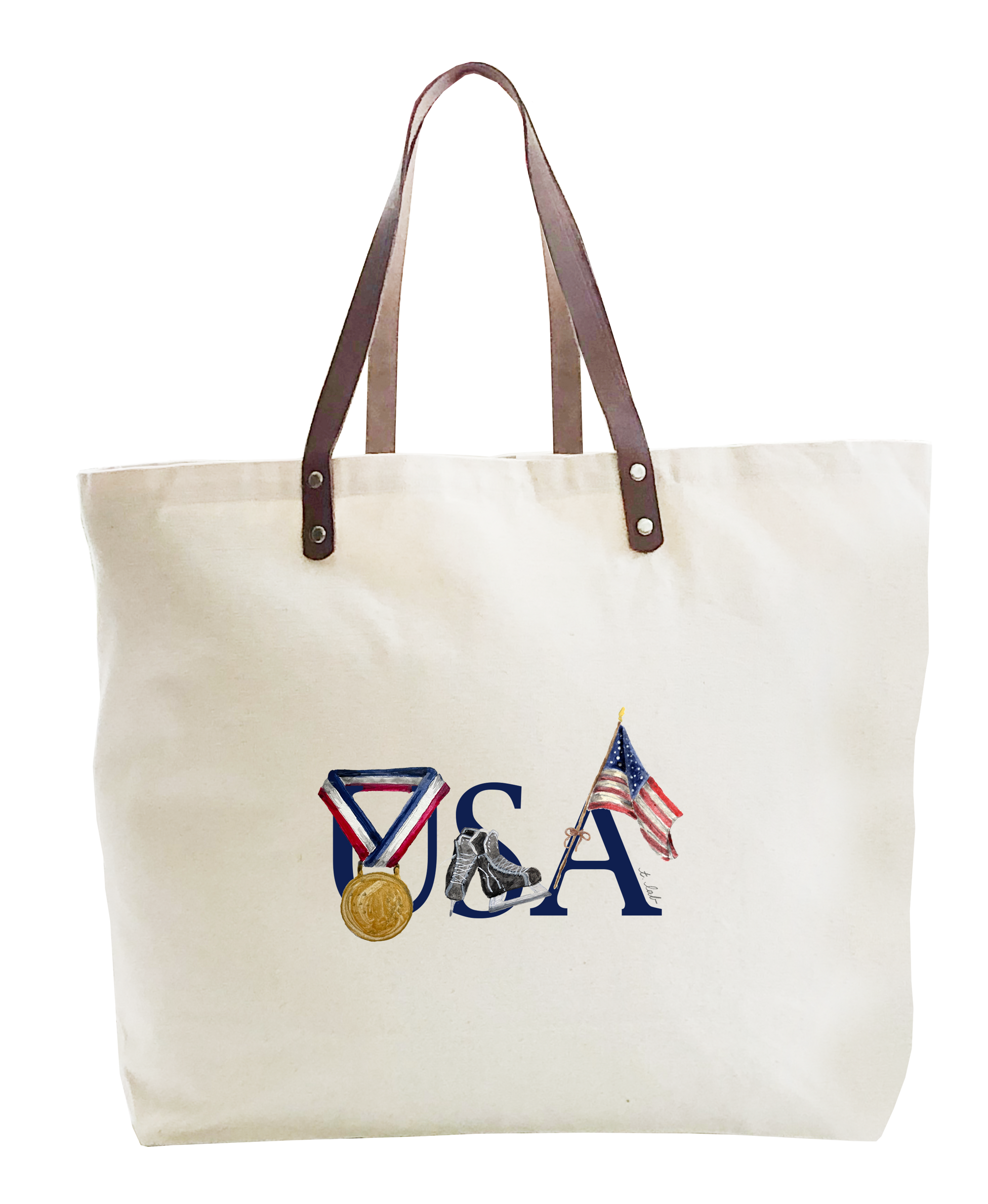 usa hockey gold large tote