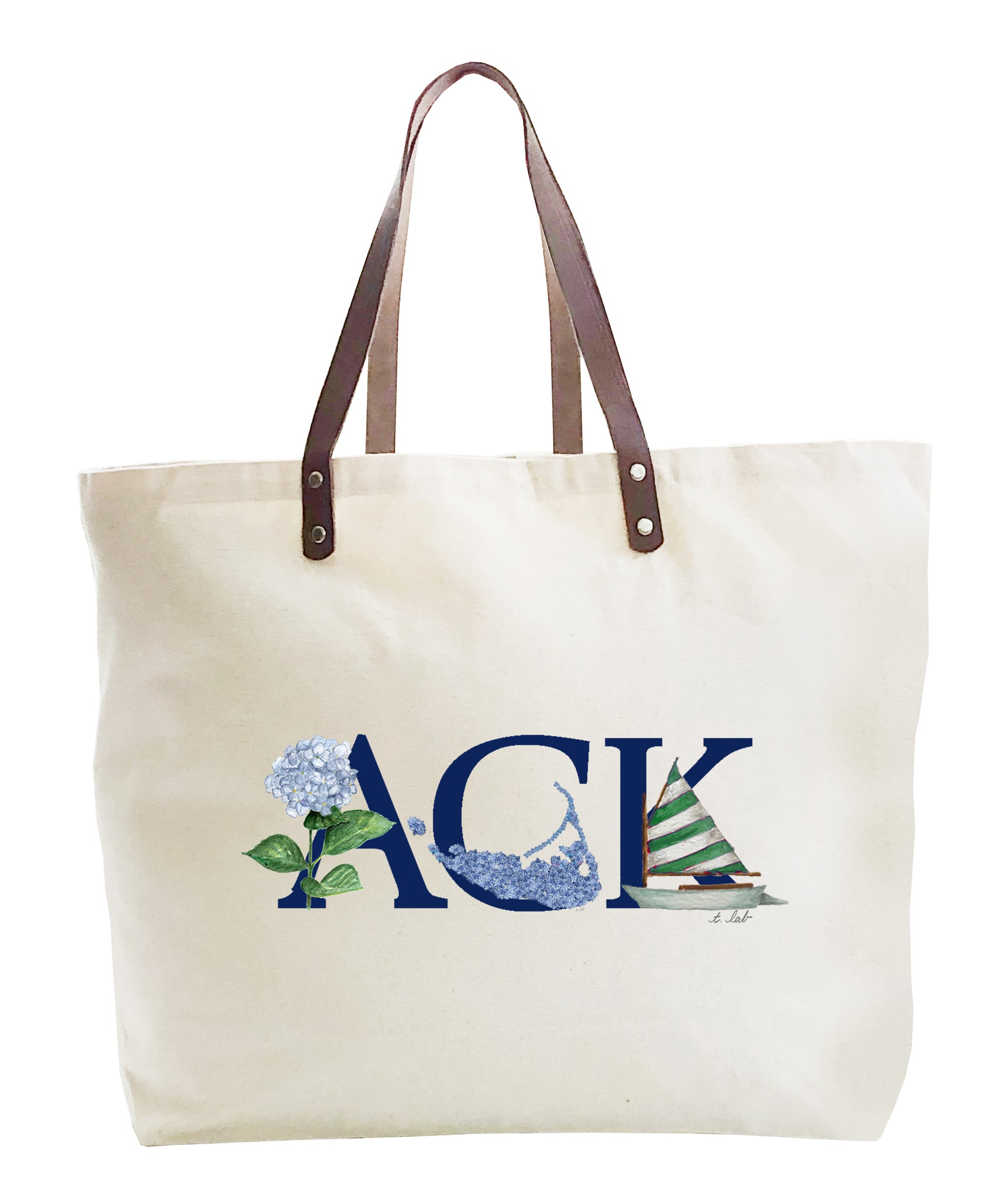 ack hydrangea large tote