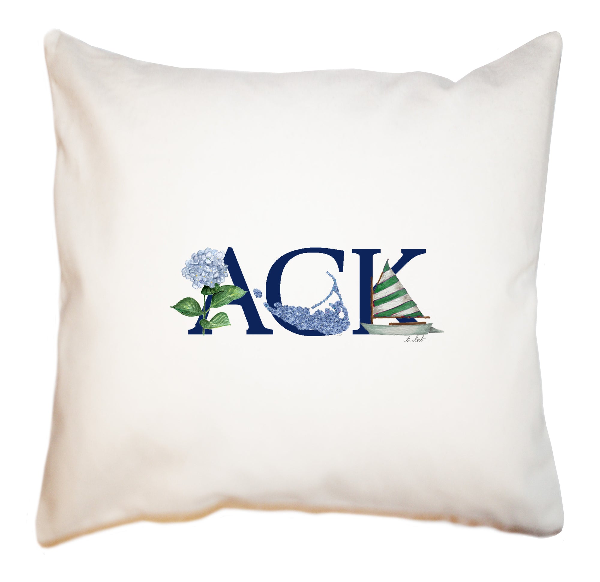 ack hydrangea square pillow