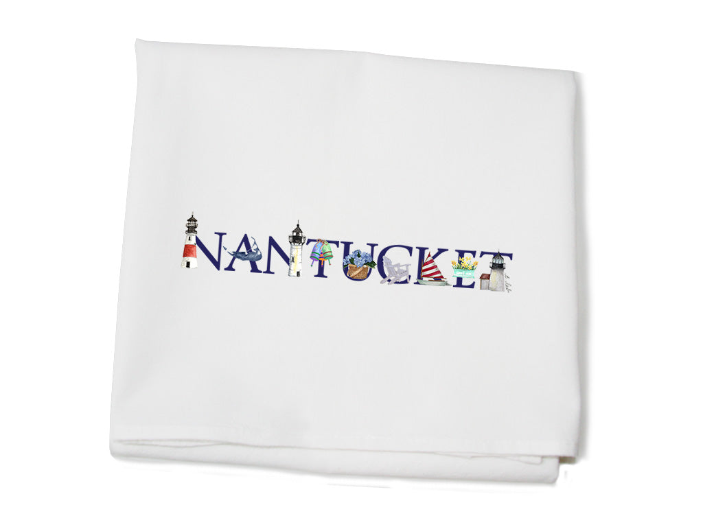 nantucket illu-stated 2026 flour sack towel