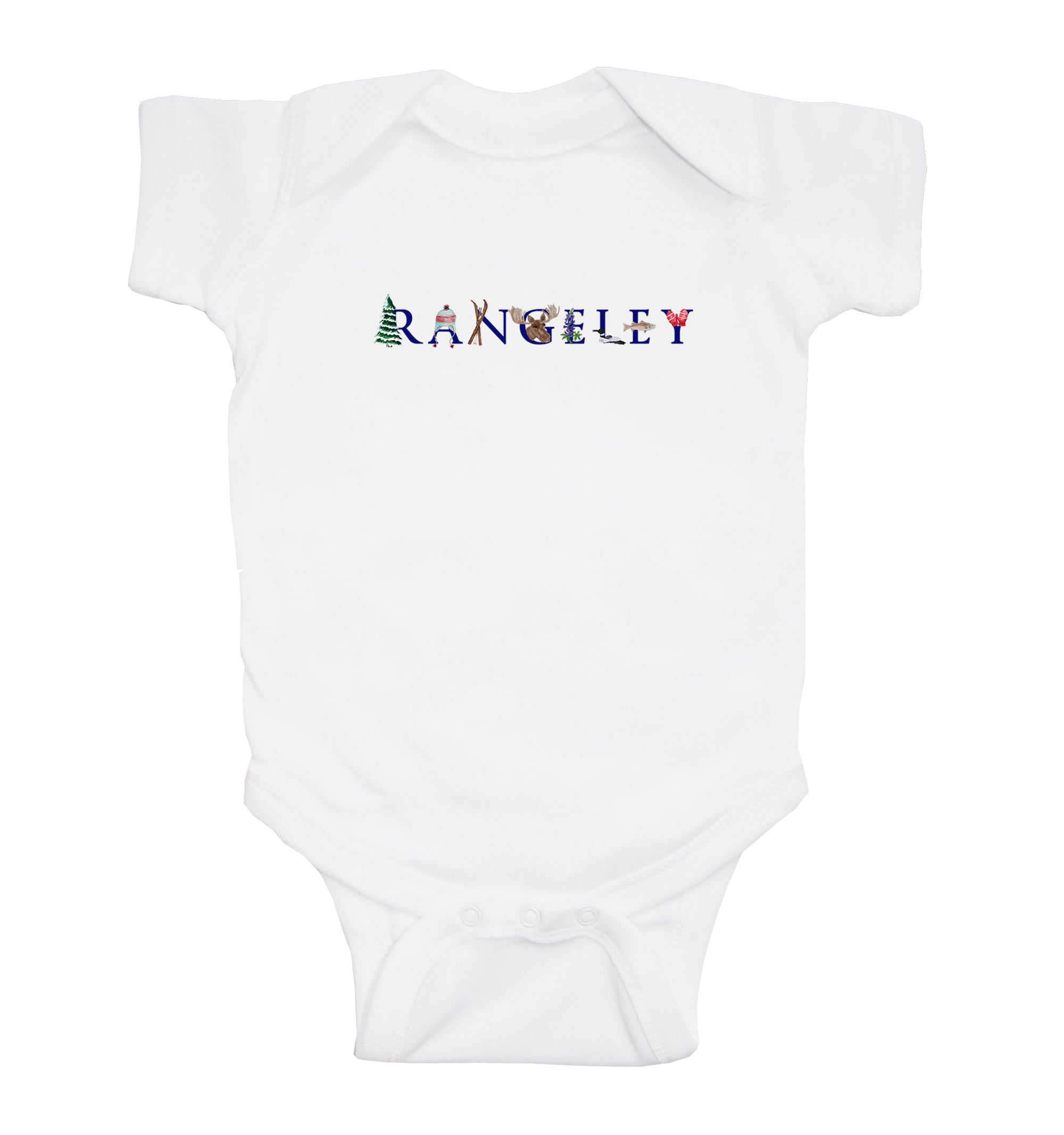 rangeley maine baby snap up short sleeve