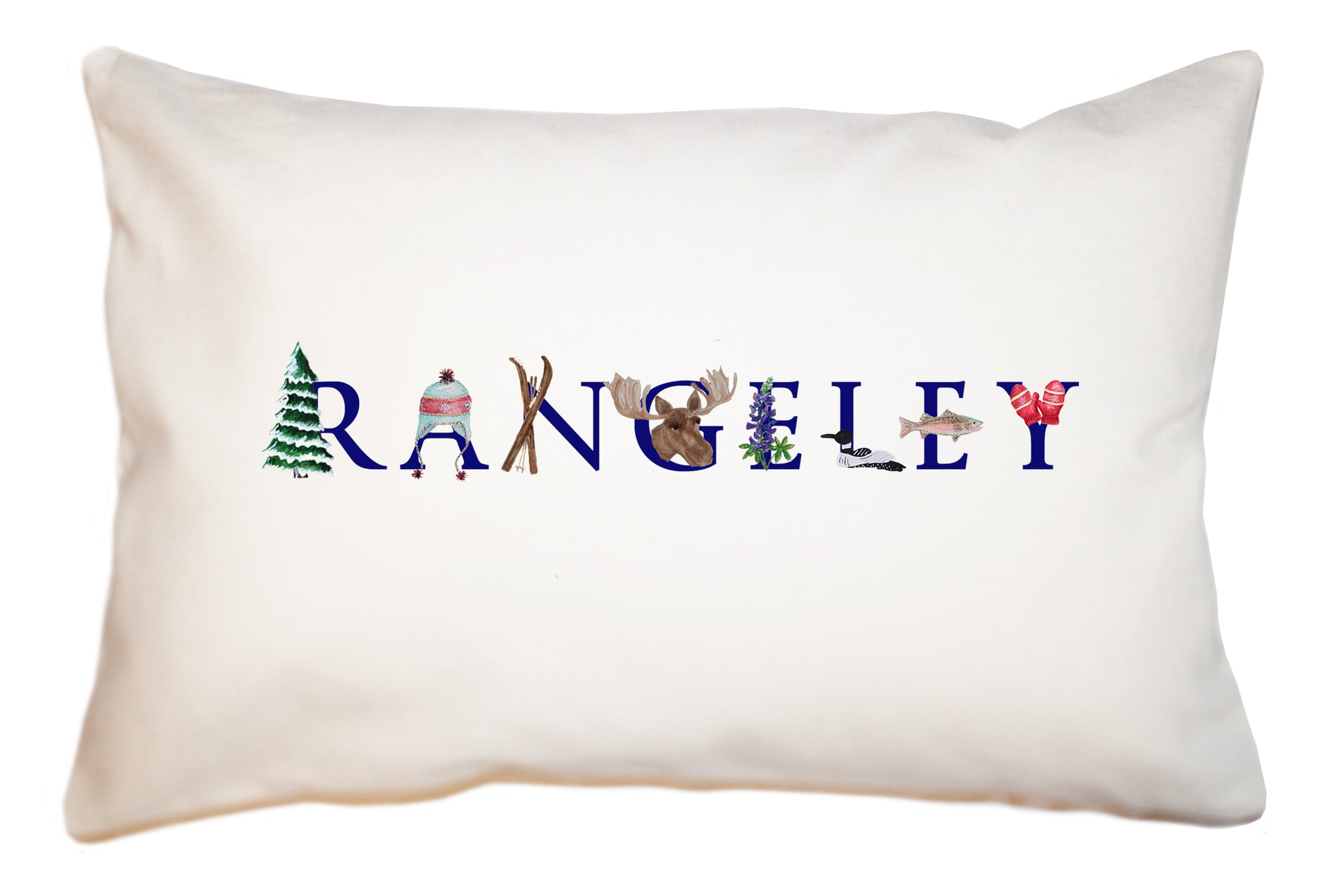rangeley maine large rectangle pillow