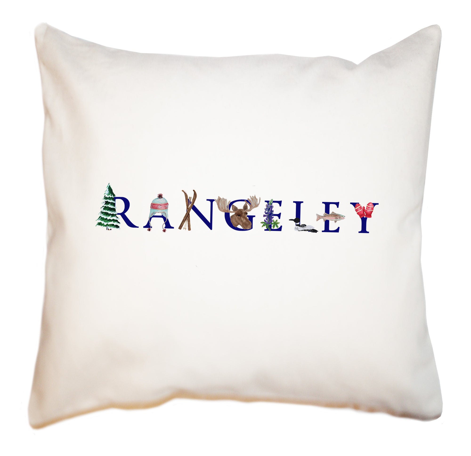 rangeley maine square pillow