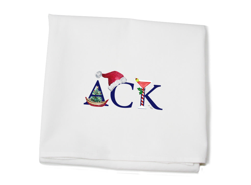ack christmas stroll flour sack towel