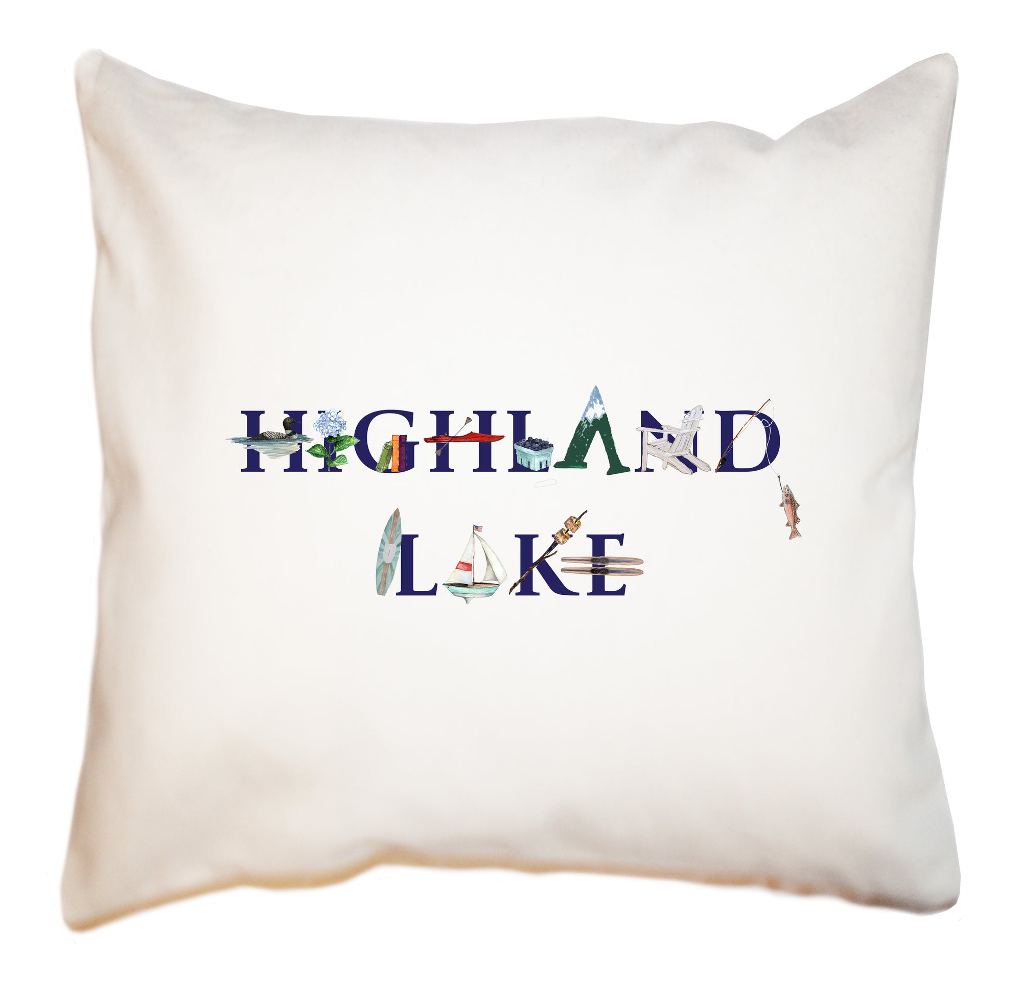 highland lake square pillow