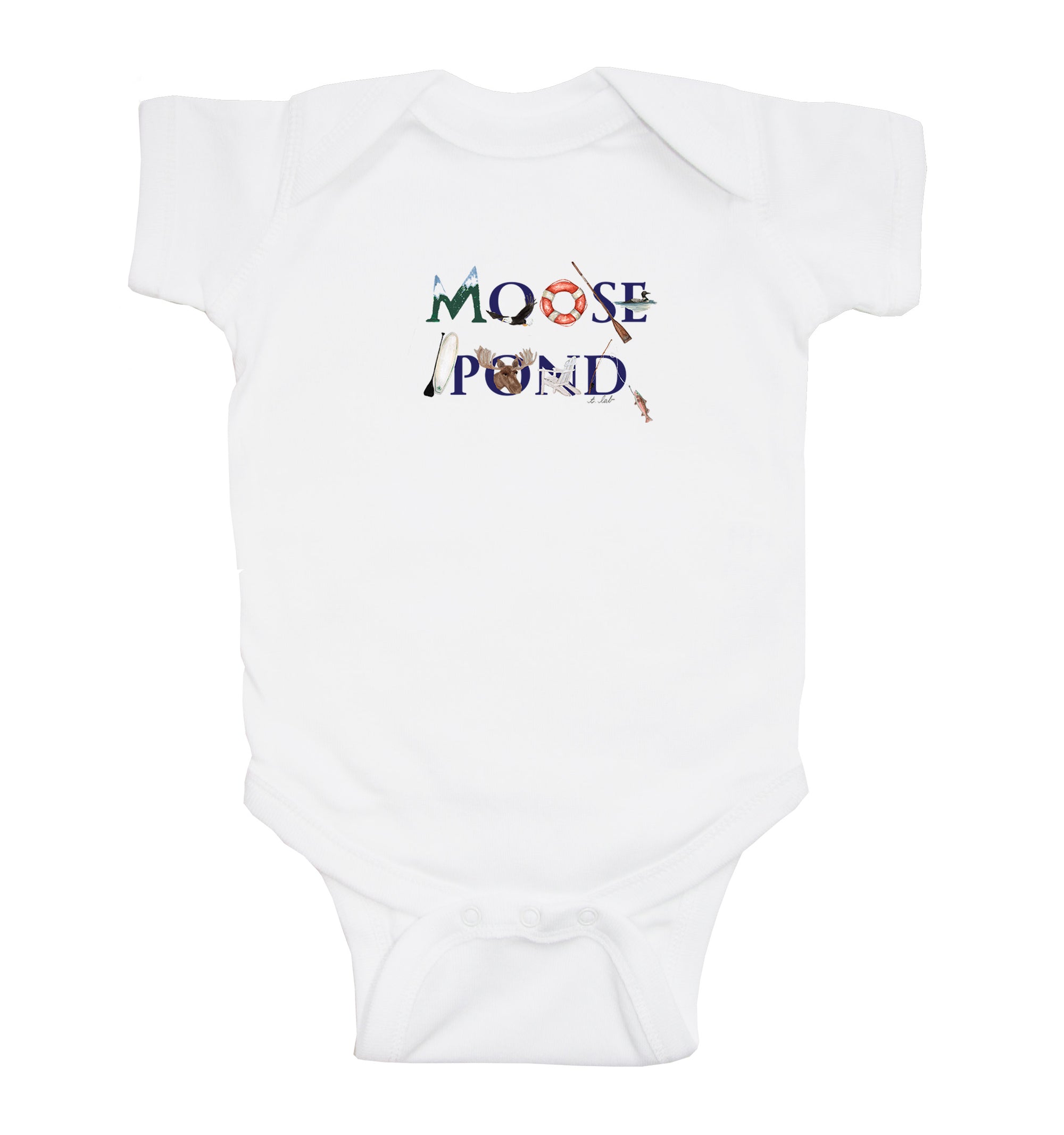 moose pond baby snap up short sleeve