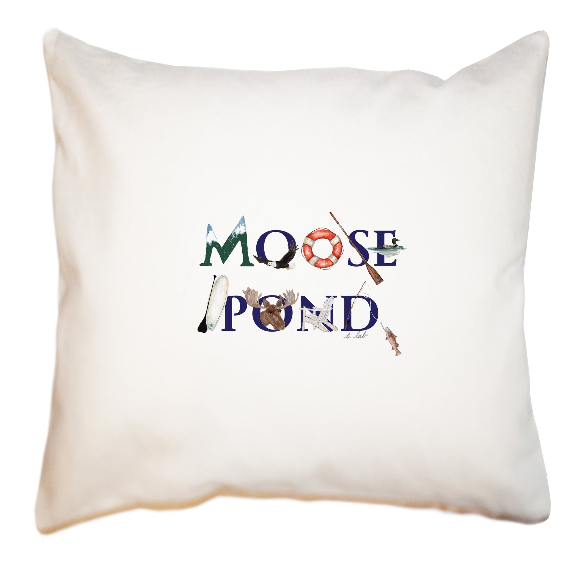 moose pond square pillow