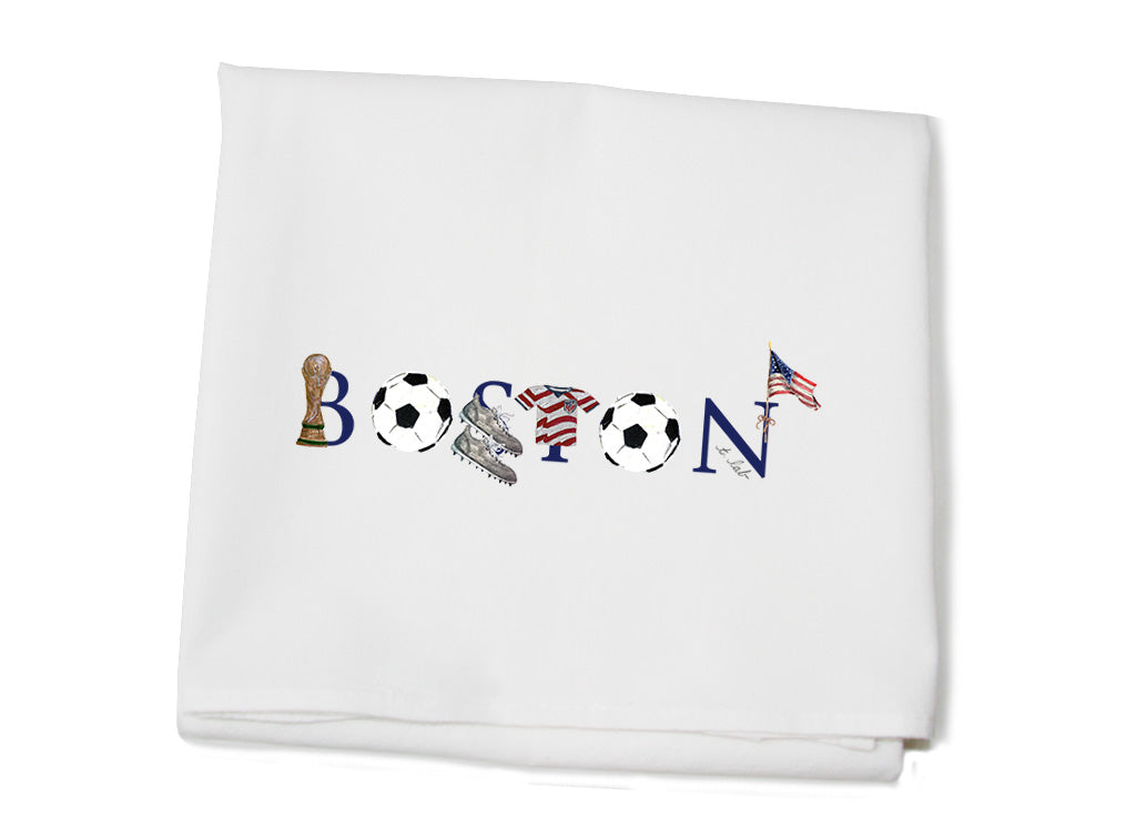 boston for world cup soccer flour sack towel