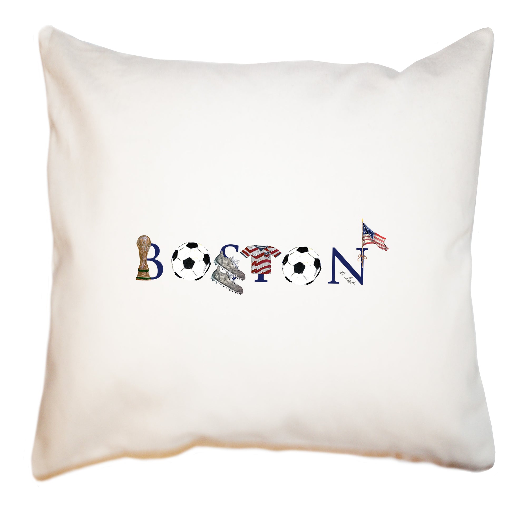 boston for world cup soccer square pillow