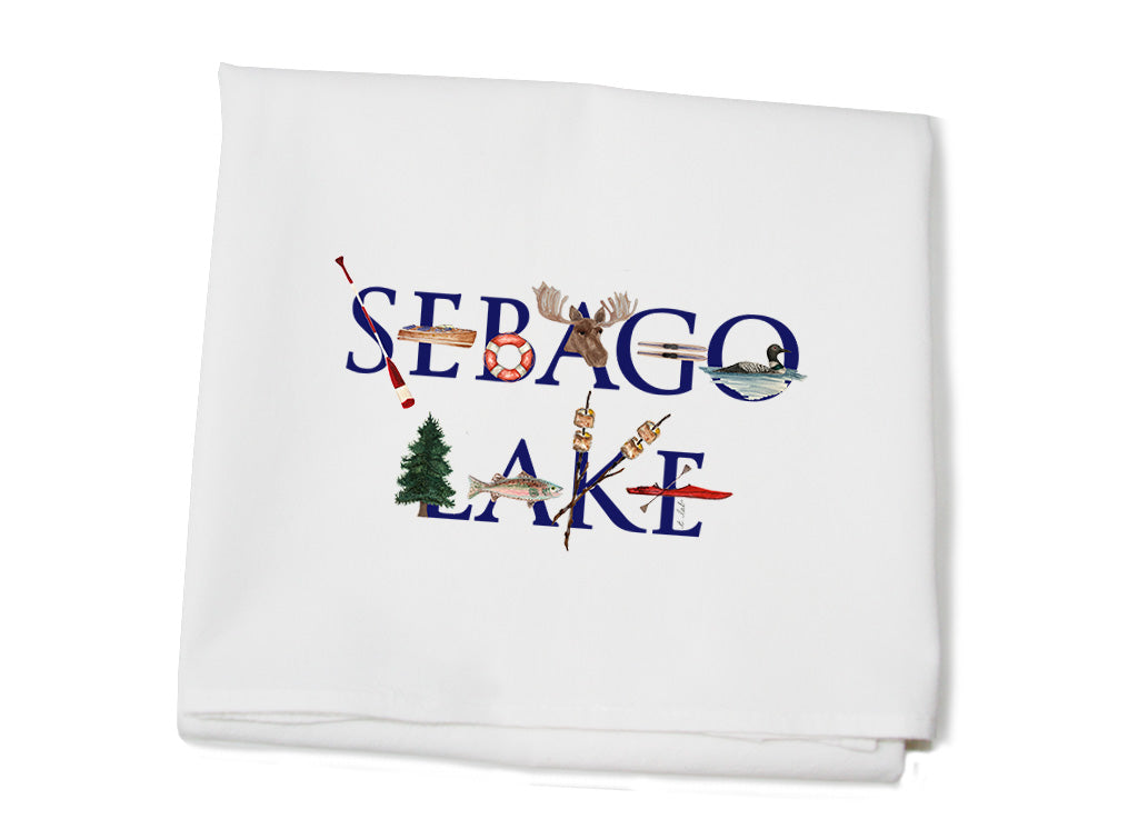sebago lake flour sack towel
