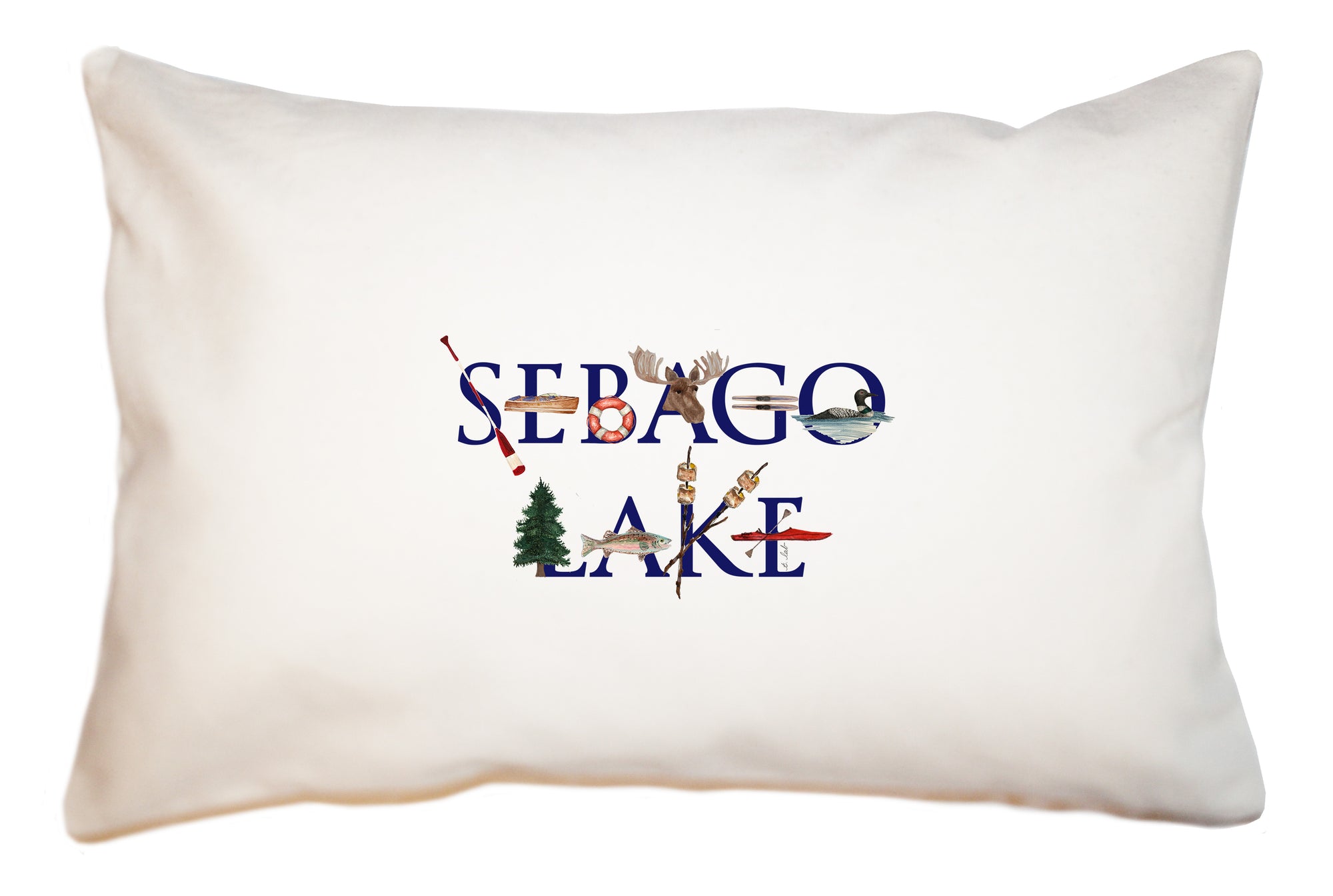 sebago lake large rectangle pillow