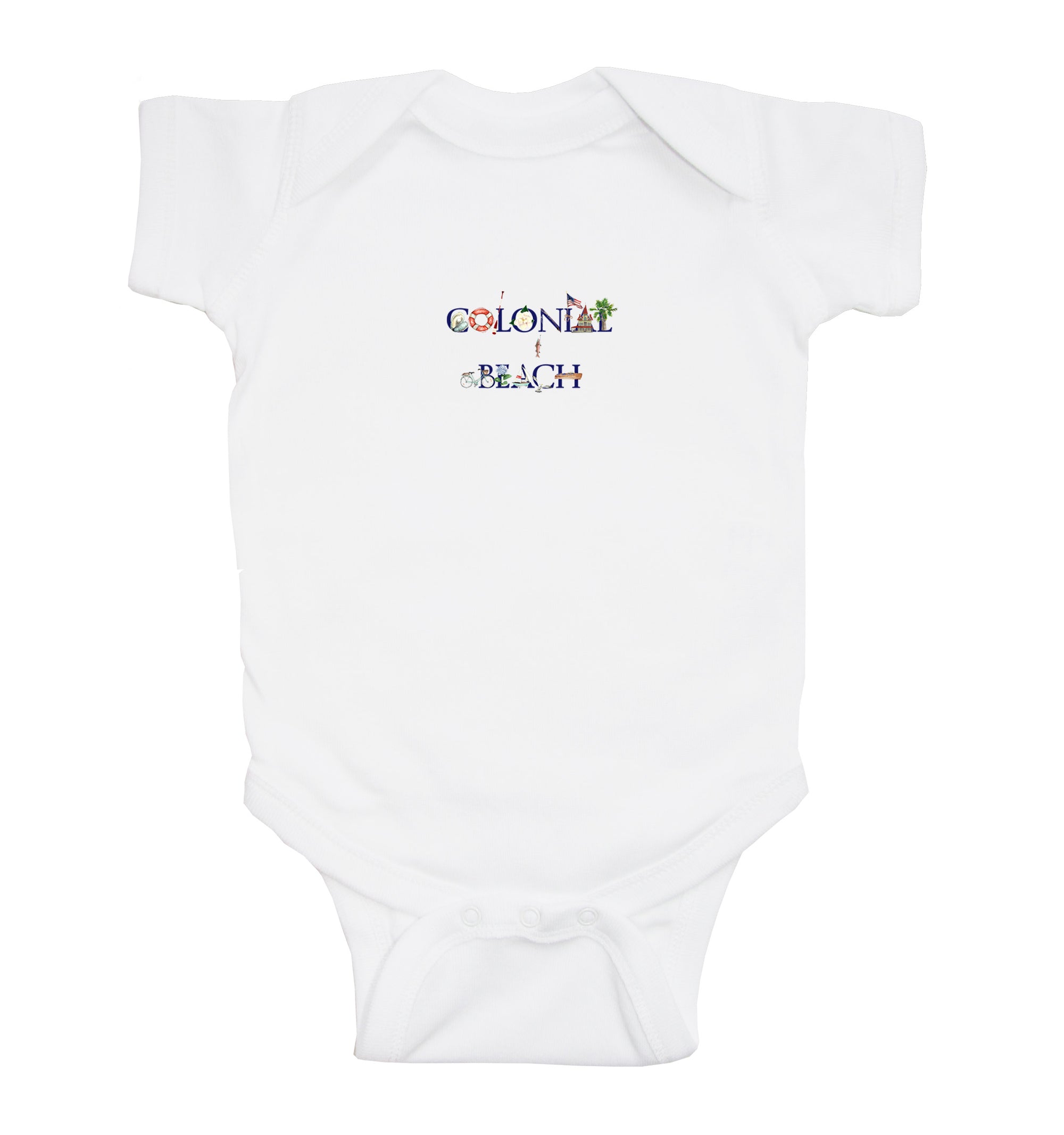 colonial beach baby snap up short sleeve