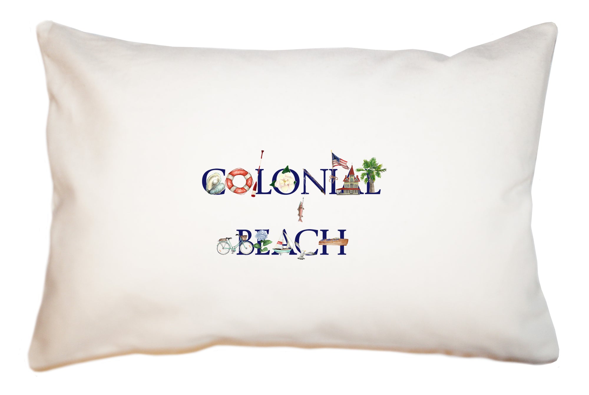 colonial beach large rectangle pillow