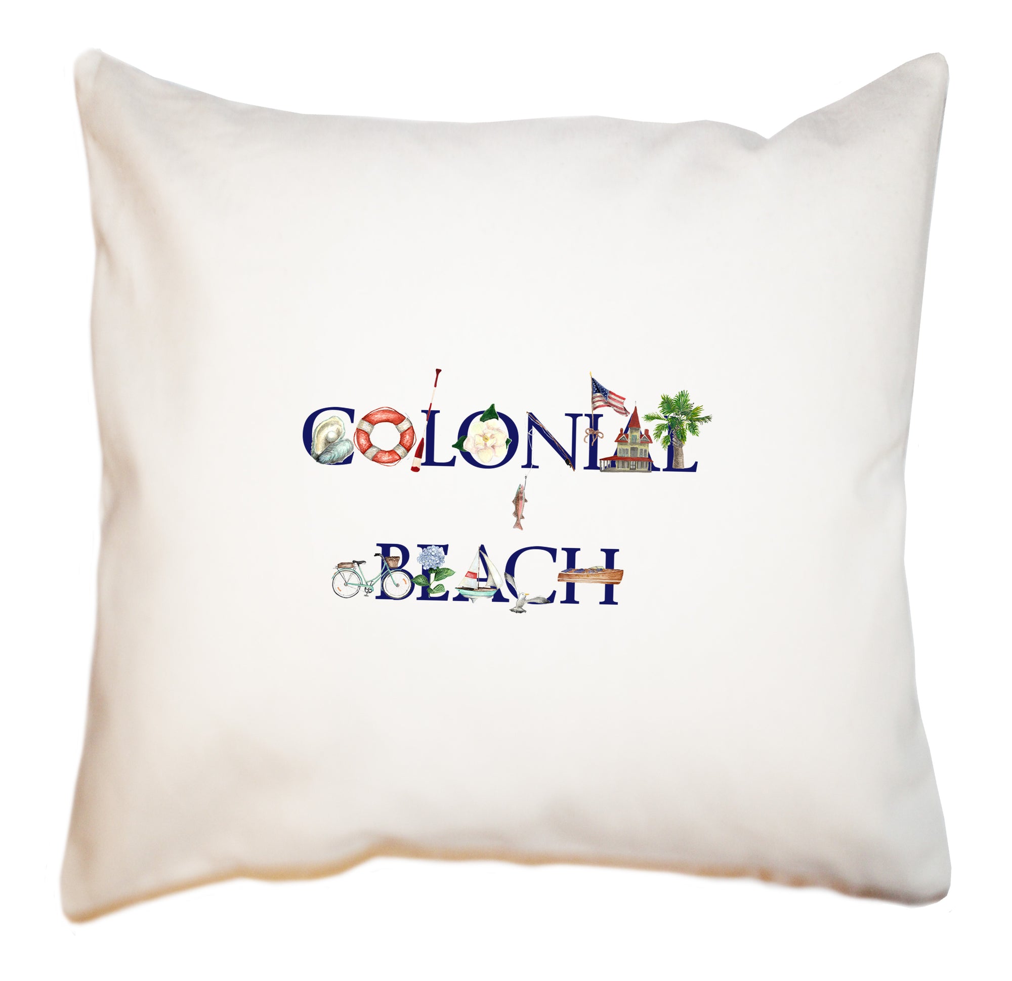 colonial beach square pillow