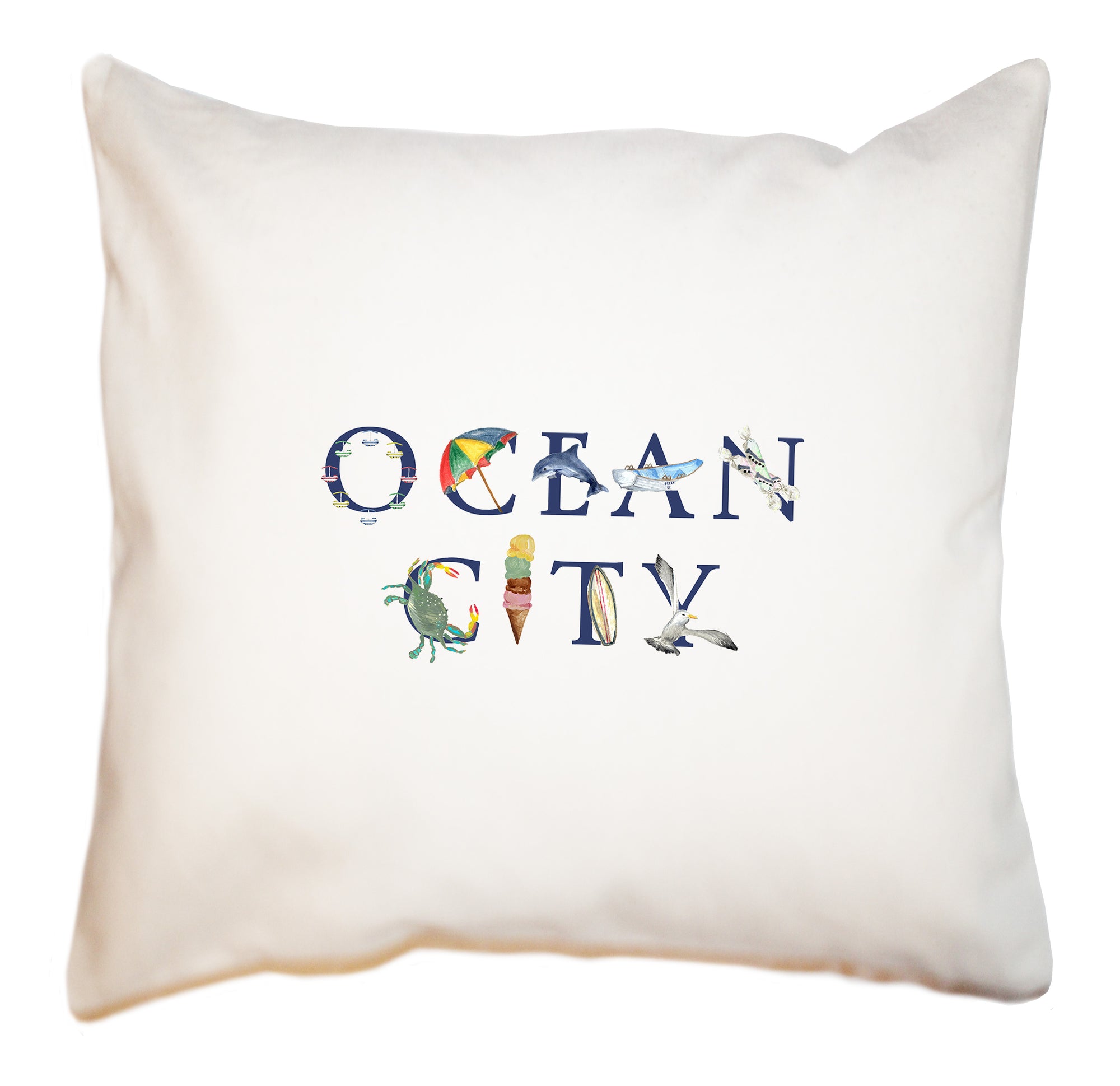 ocean city square pillow