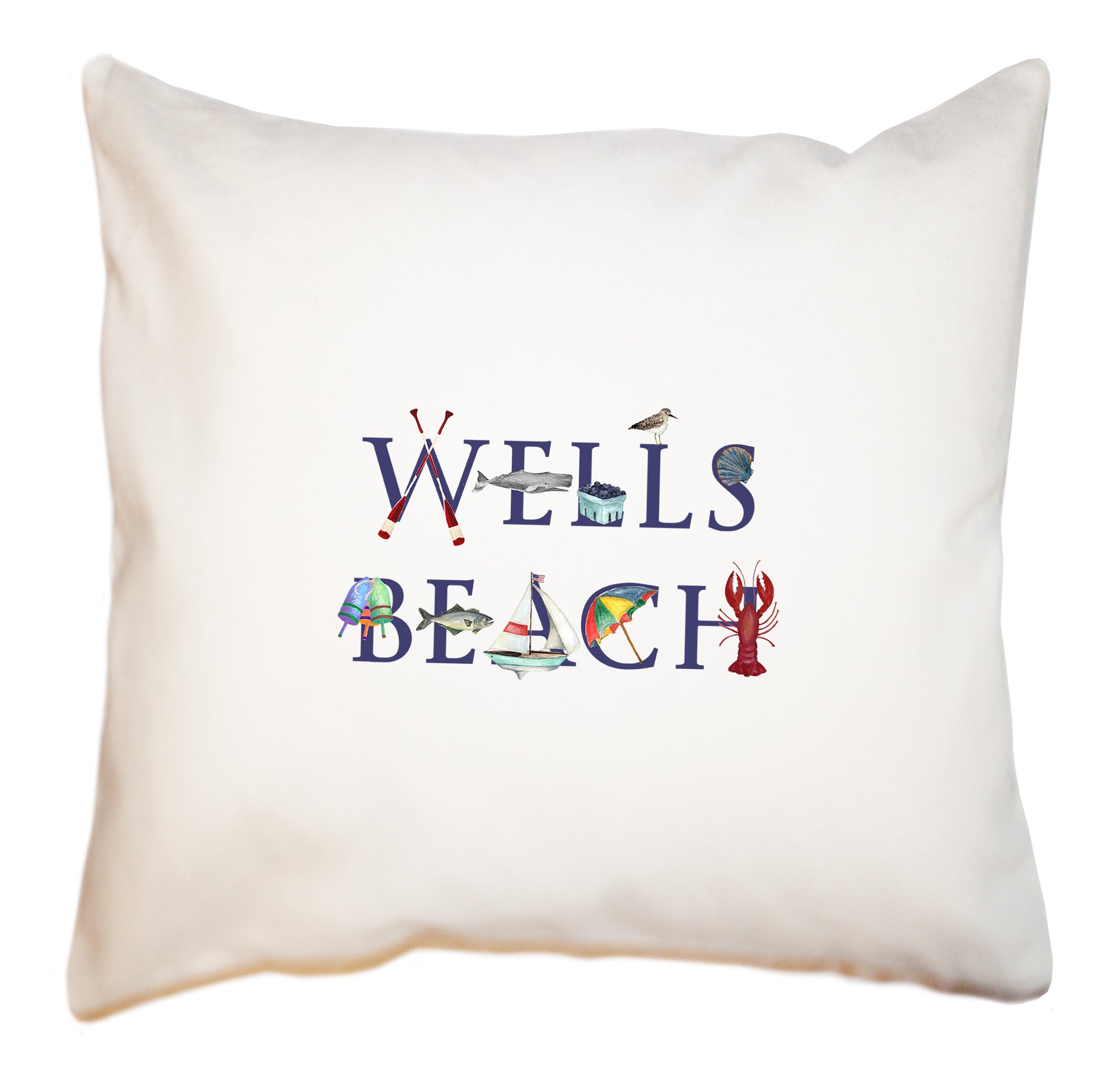 wells beach square pillow