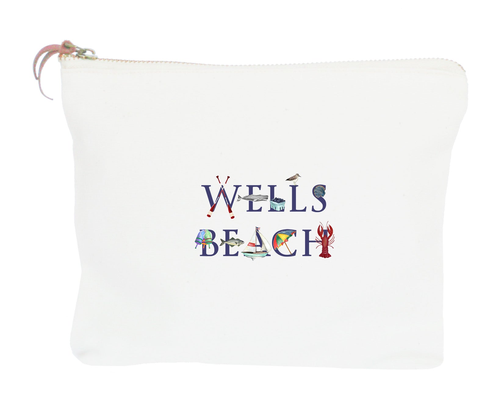 wells beach zipper pouch