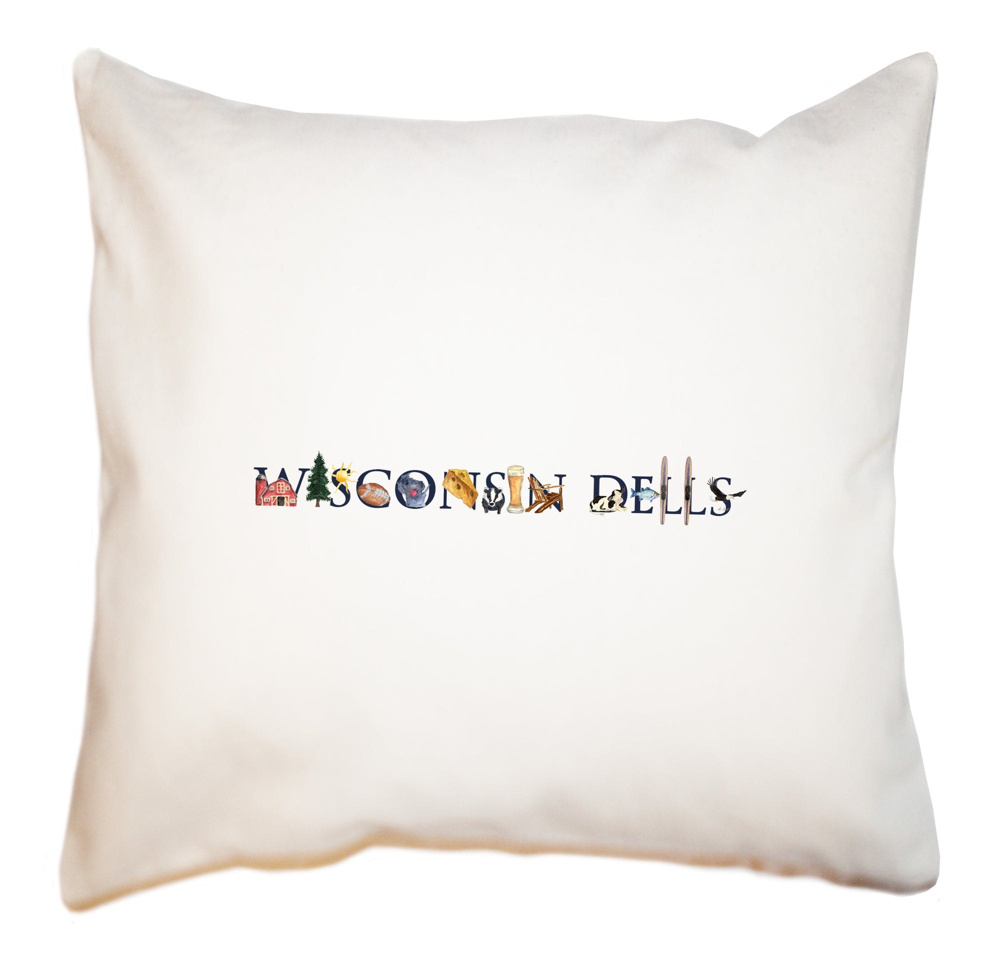 wisconsin dells square pillow