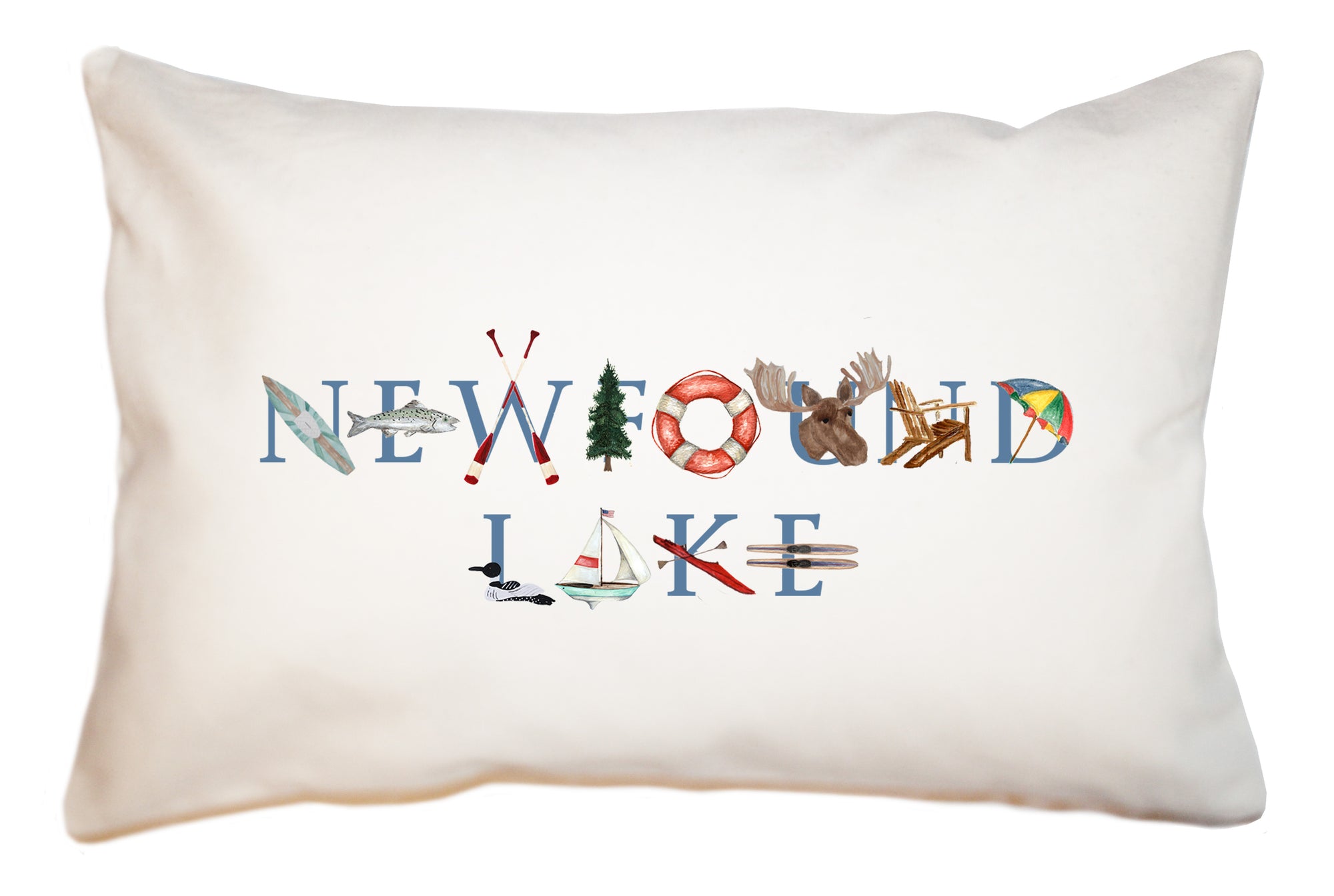 newfound lake large rectangle pillow