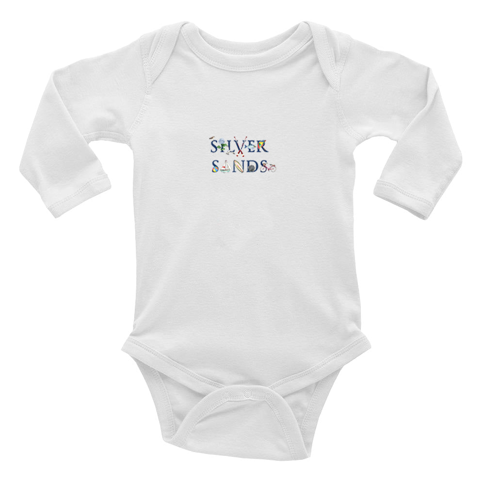 silver sands baby snap up long sleeve