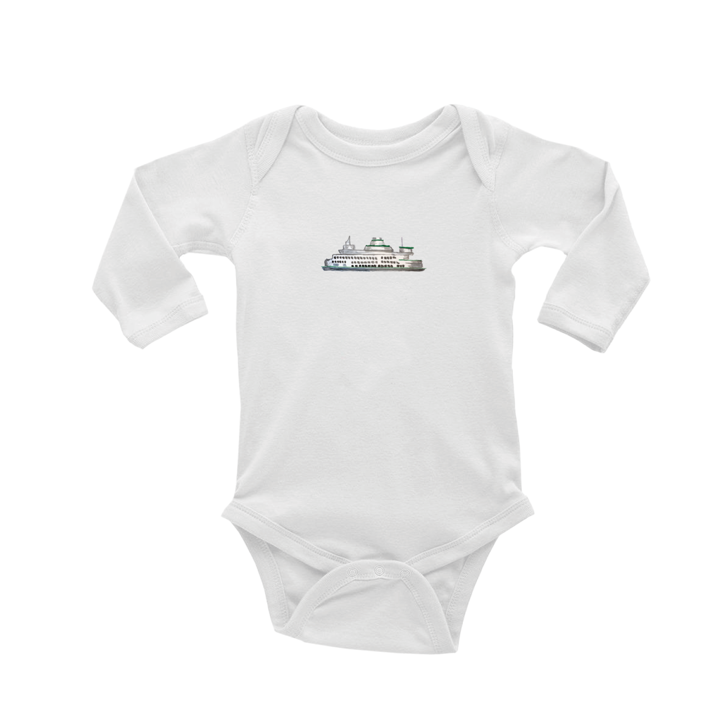 seattle ferry baby snap up long sleeve