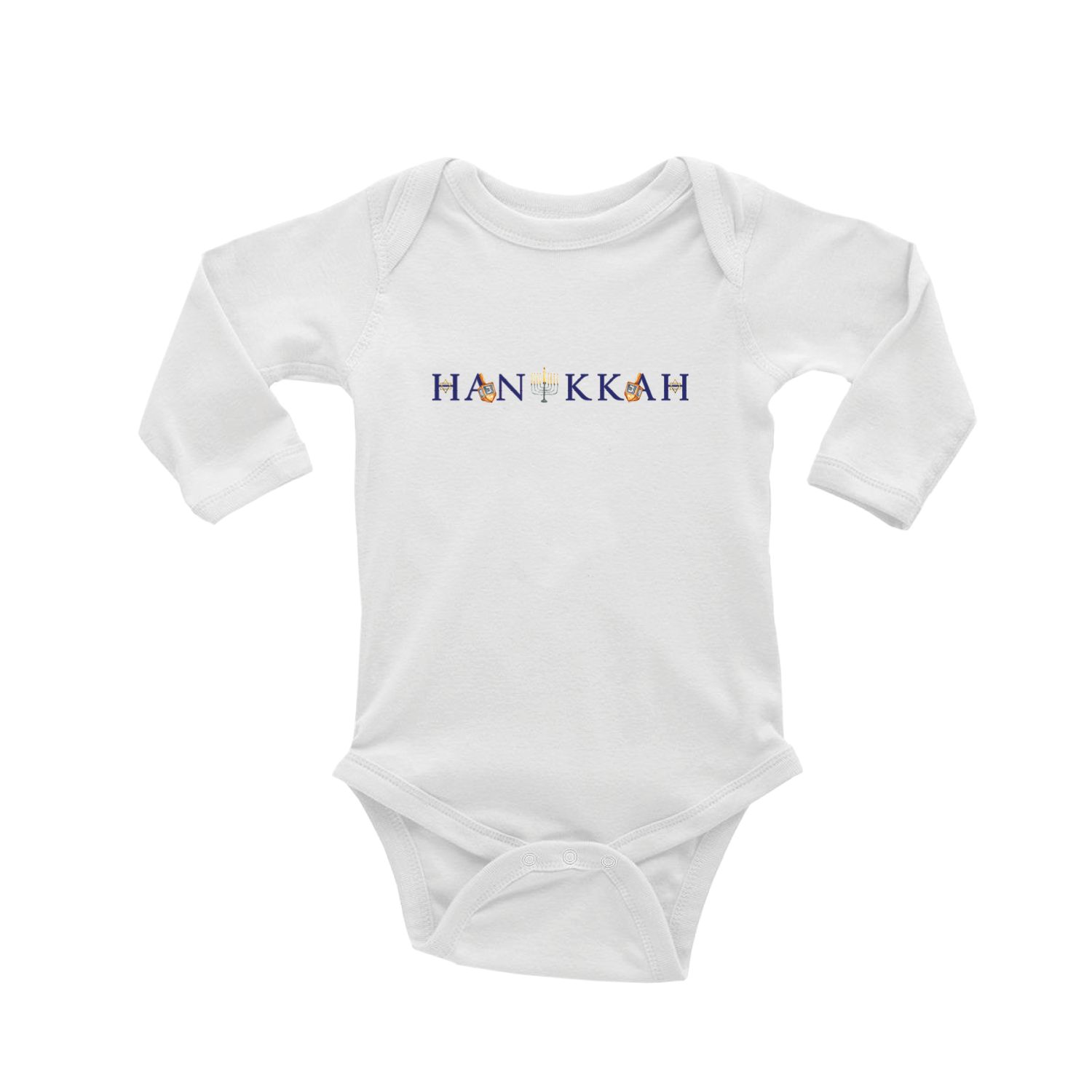 hanukkah baby snap up long sleeve