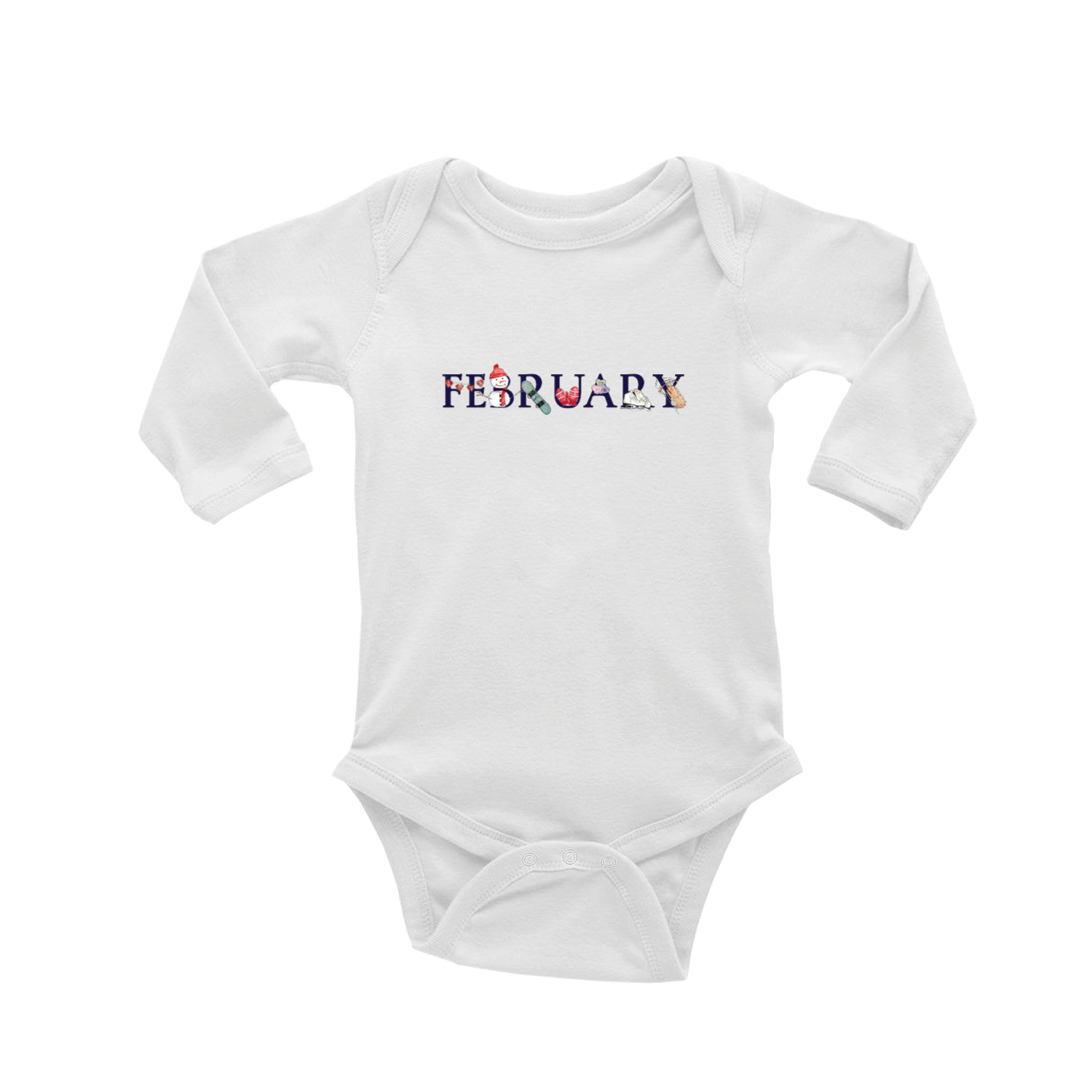 february baby snap up long sleeve