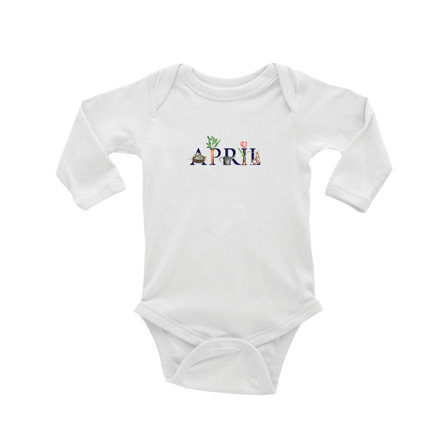 april baby snap up long sleeve