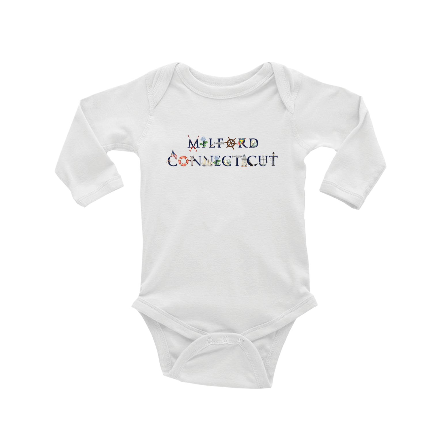 milford conneticut baby snap up long sleeve