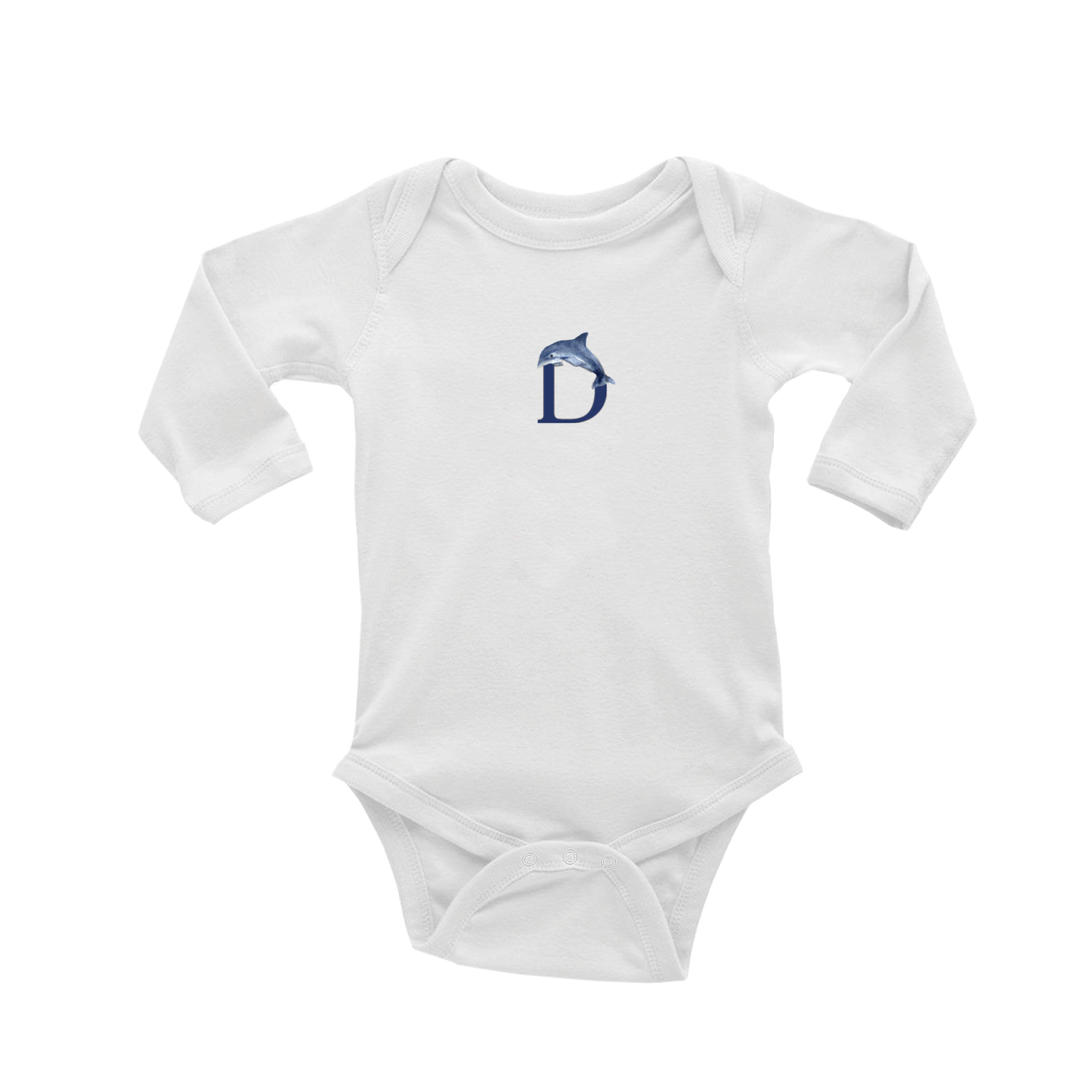 nautical alphabet - D baby snap up long sleeve