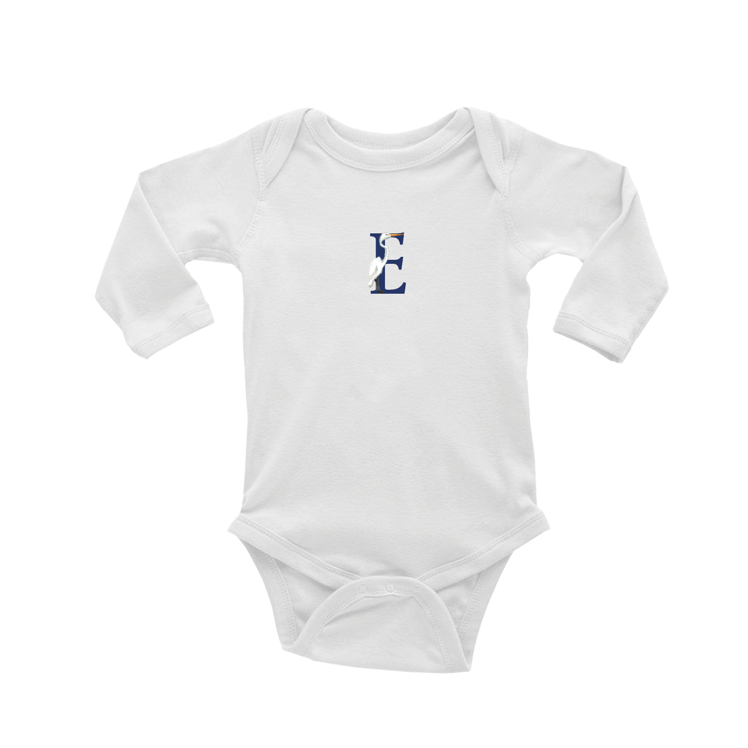 nautical alphabet - E baby snap up long sleeve