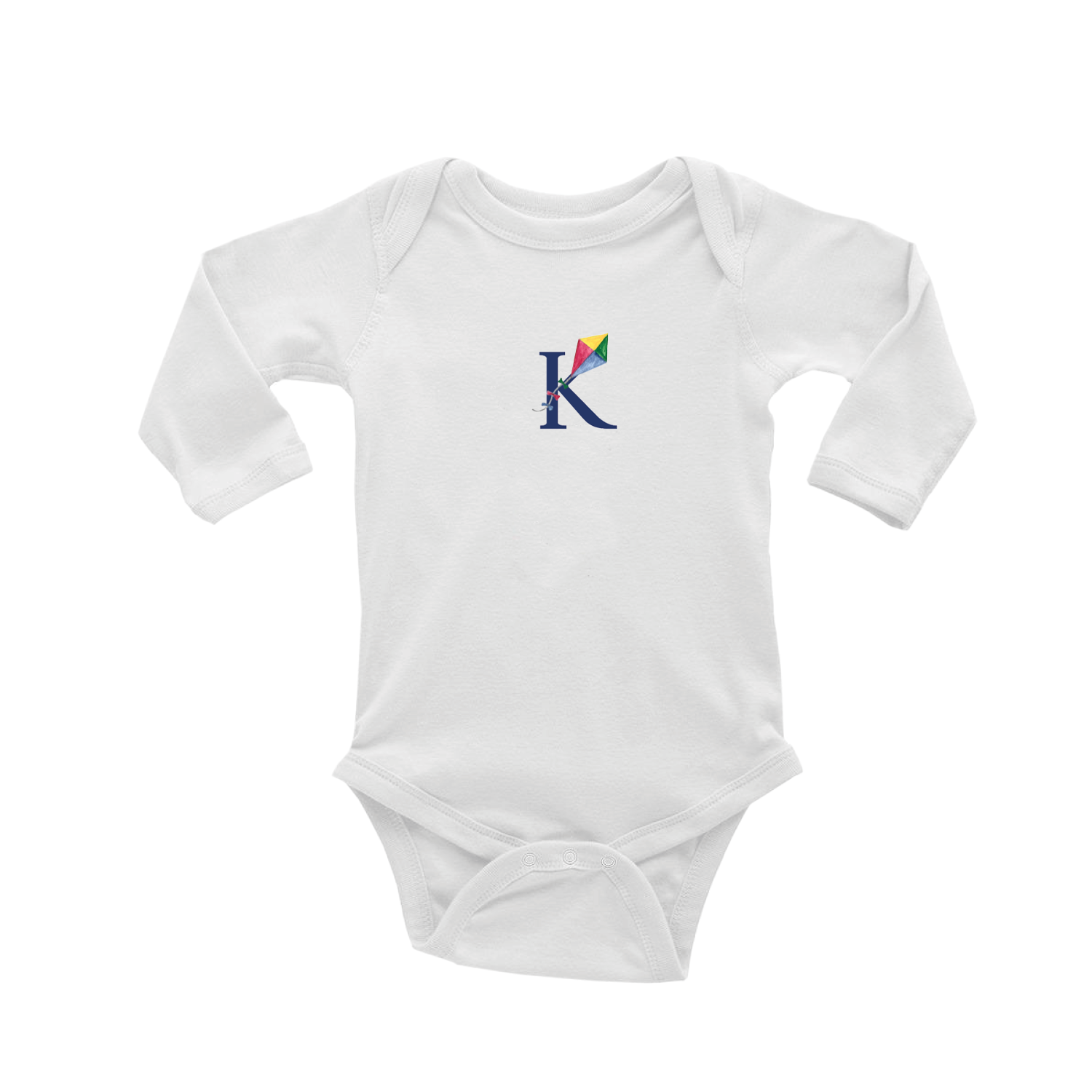 nautical alphabet - K baby snap up long sleeve