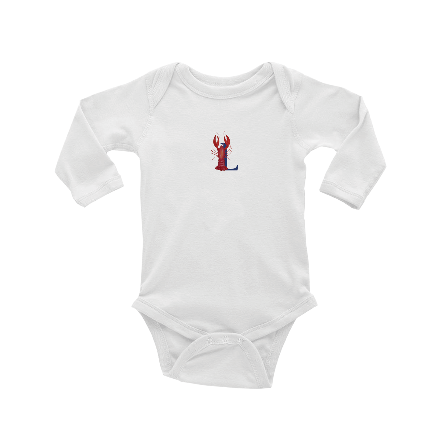 nautical alphabet - L baby snap up long sleeve