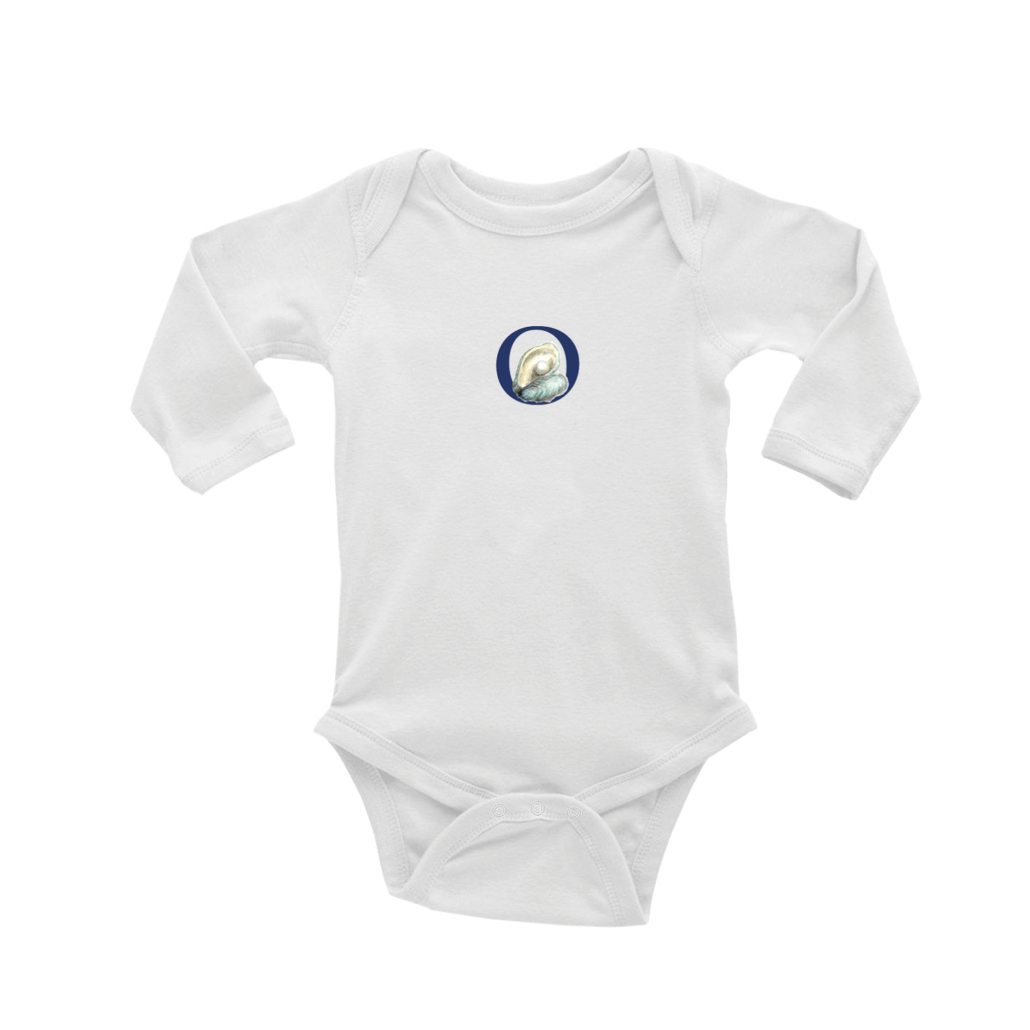 nautical alphabet - O baby snap up long sleeve