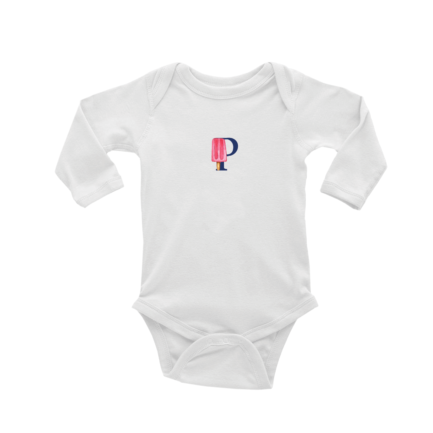 nautical alphabet - P baby snap up long sleeve