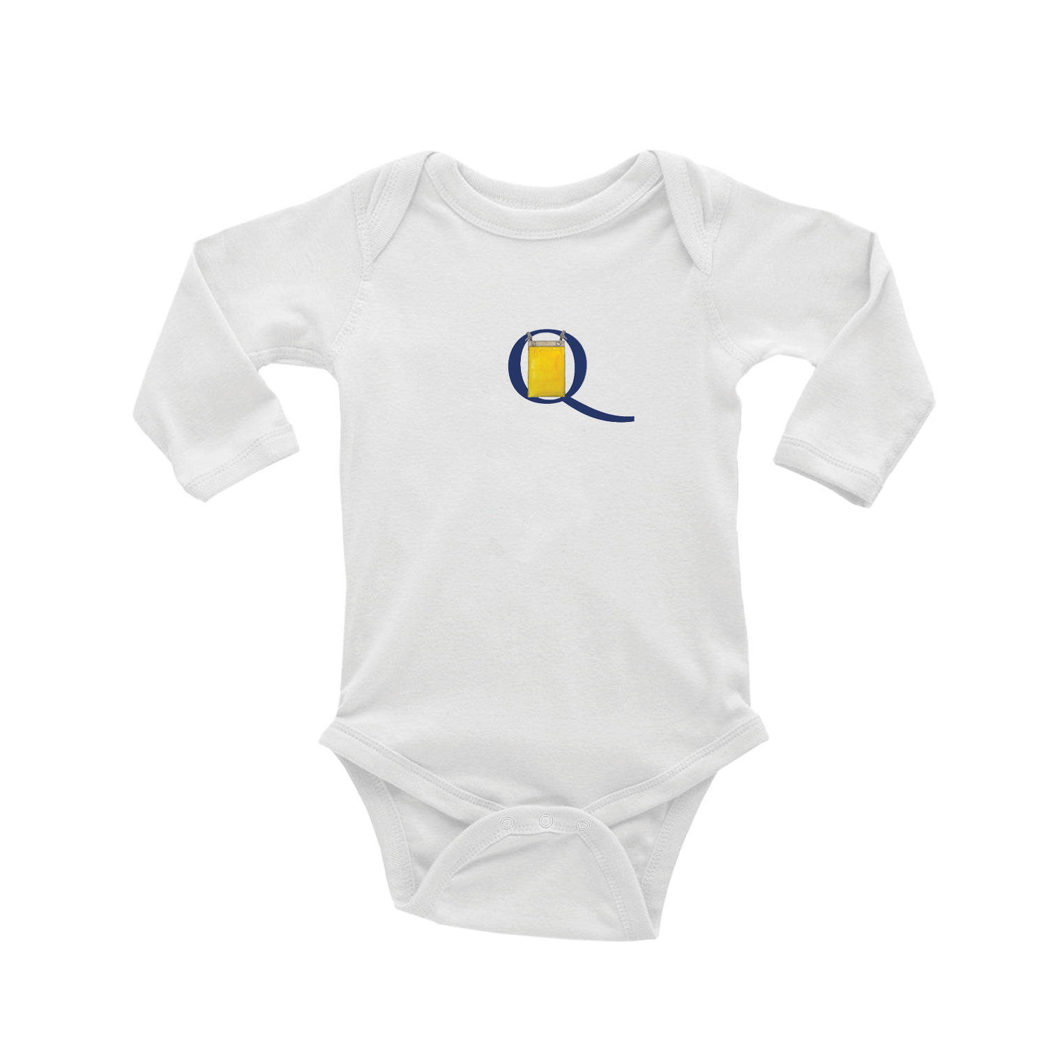 nautical alphabet - Q baby snap up long sleeve