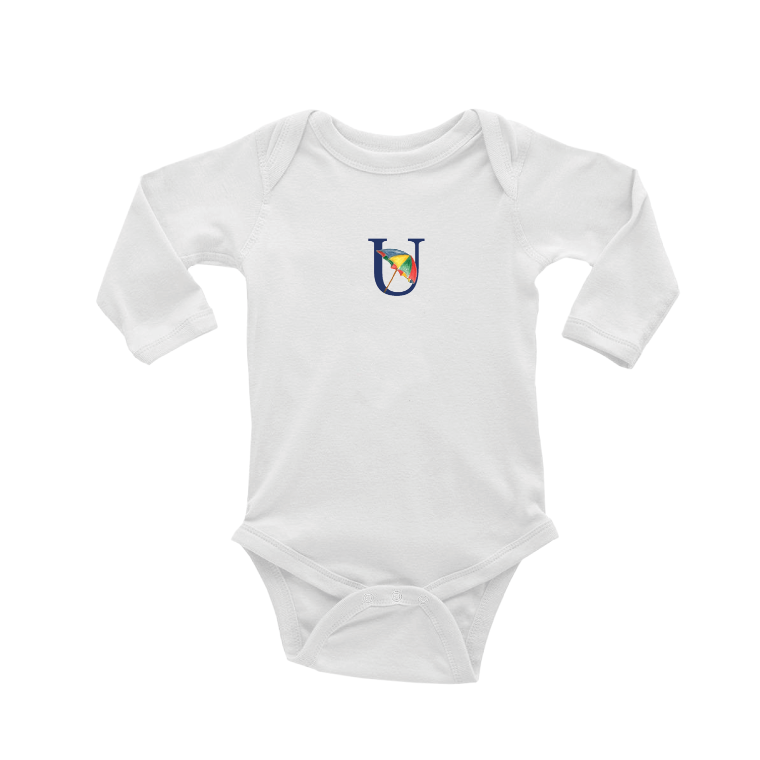 nautical alphabet - U baby snap up long sleeve