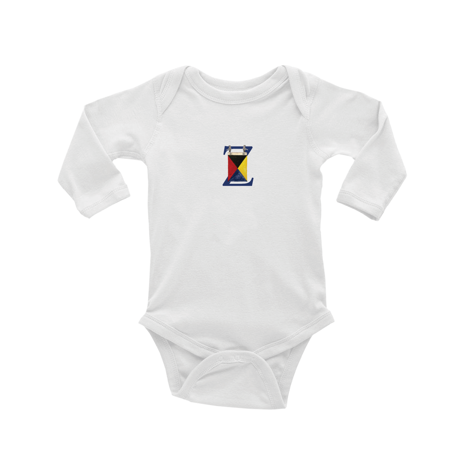 nautical alphabet - Z baby snap up long sleeve