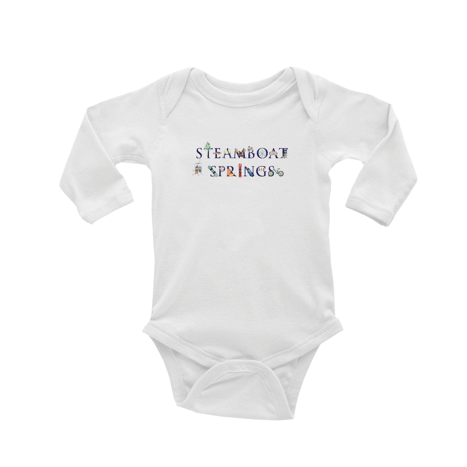 steamboat springs baby snap up long sleeve